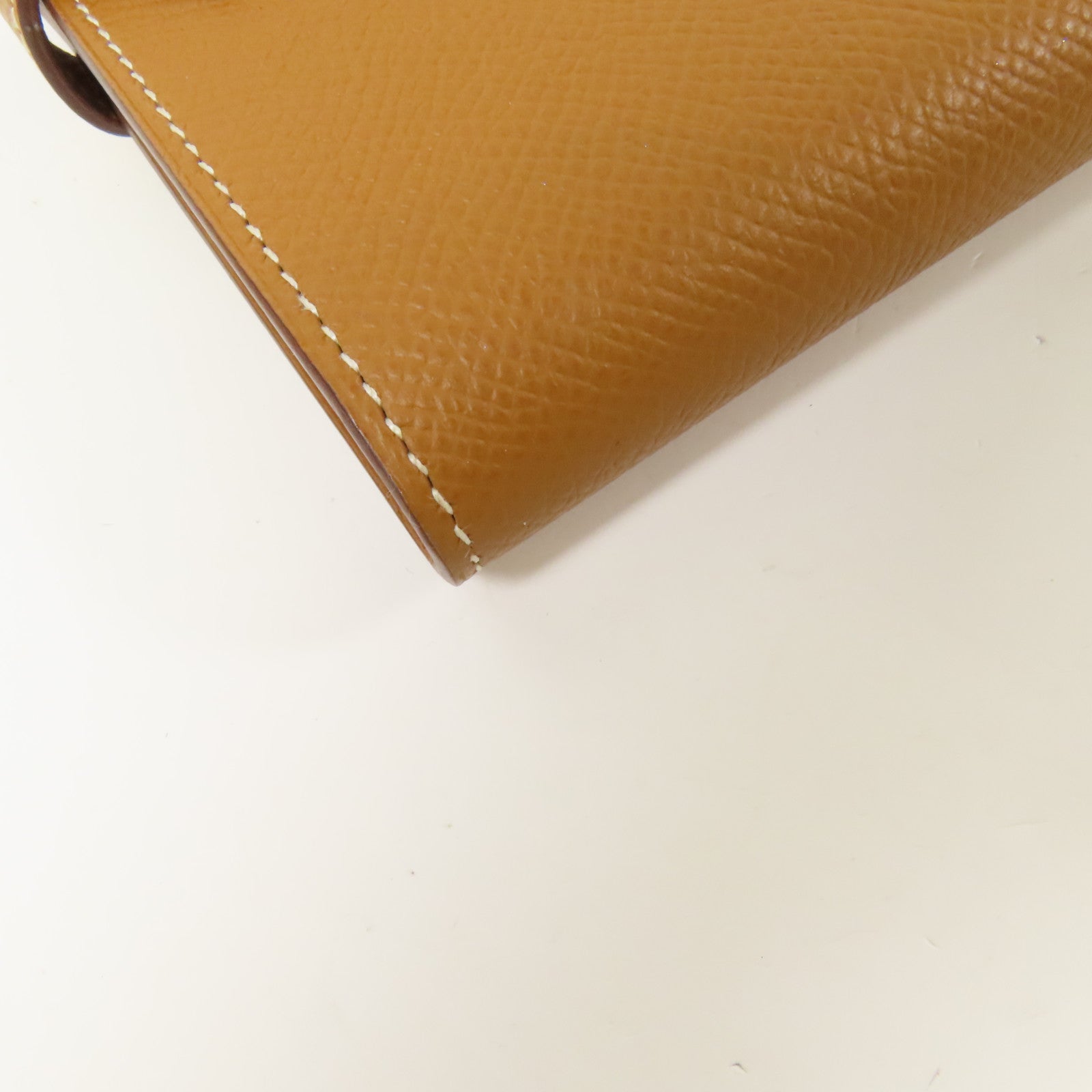 HERMES Epsom皮革Kelly Long Wallet銀扣長錢包Gold