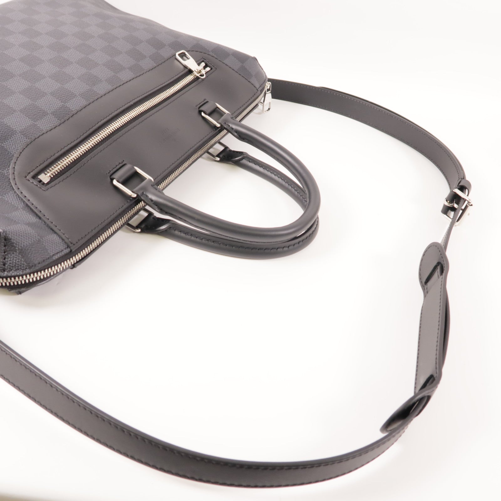 LOUIS VUITTON Damier Graphite Porte-Documents Jour銀扣手挽肩背兩用袋