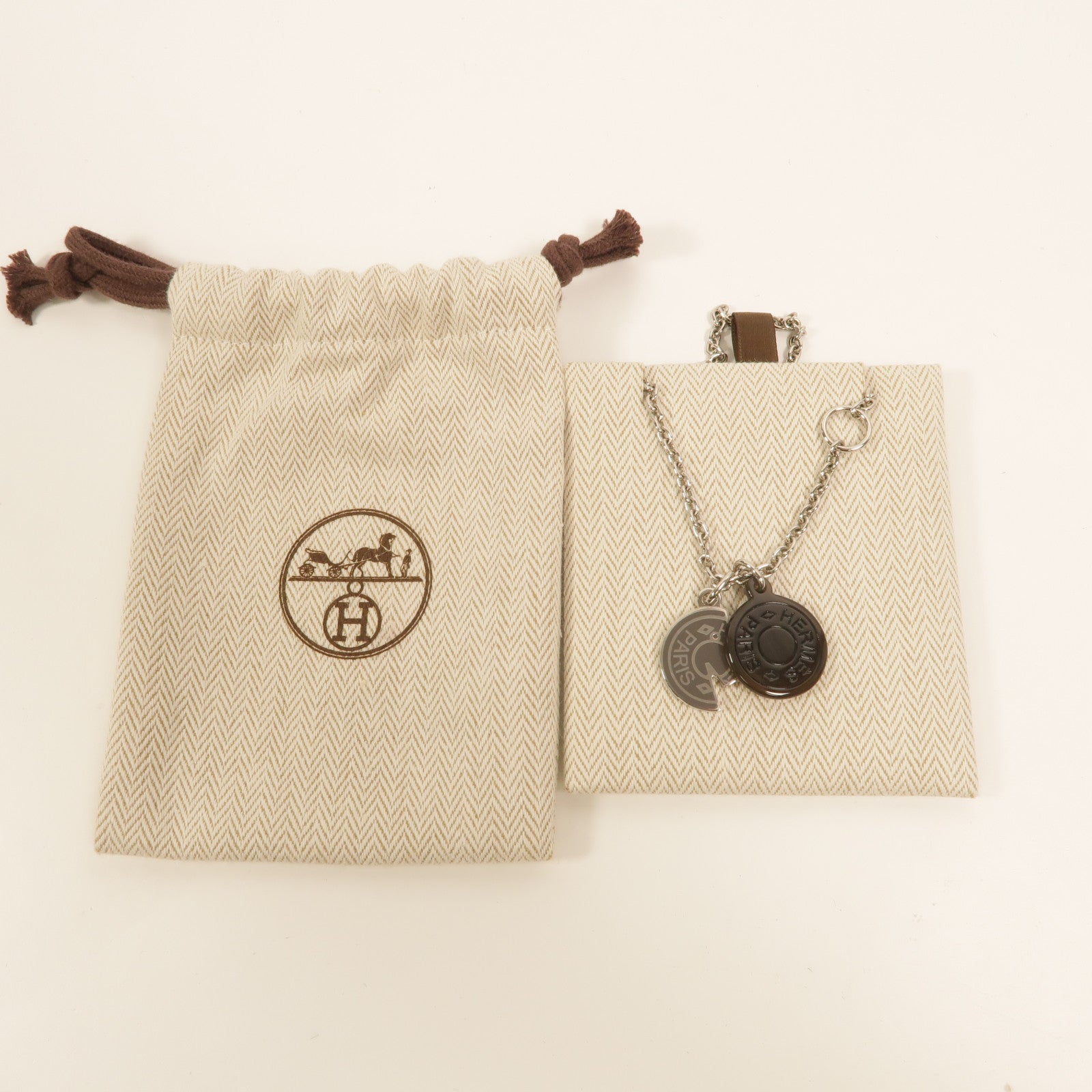 HERMES 金屬/牛角Carrousel項鍊