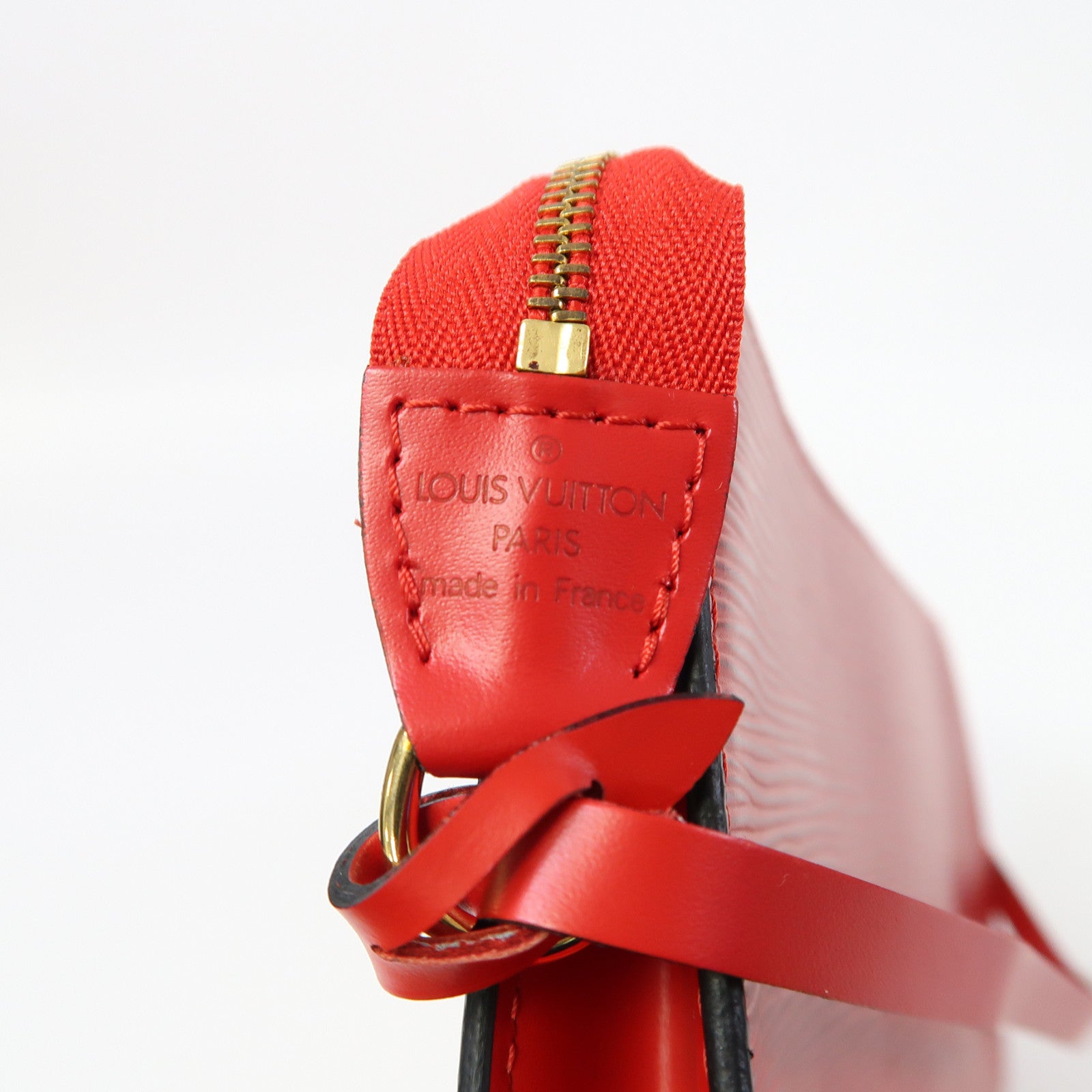LOUIS VUITTON Epi Pochette Accessories金扣手拿包紅色