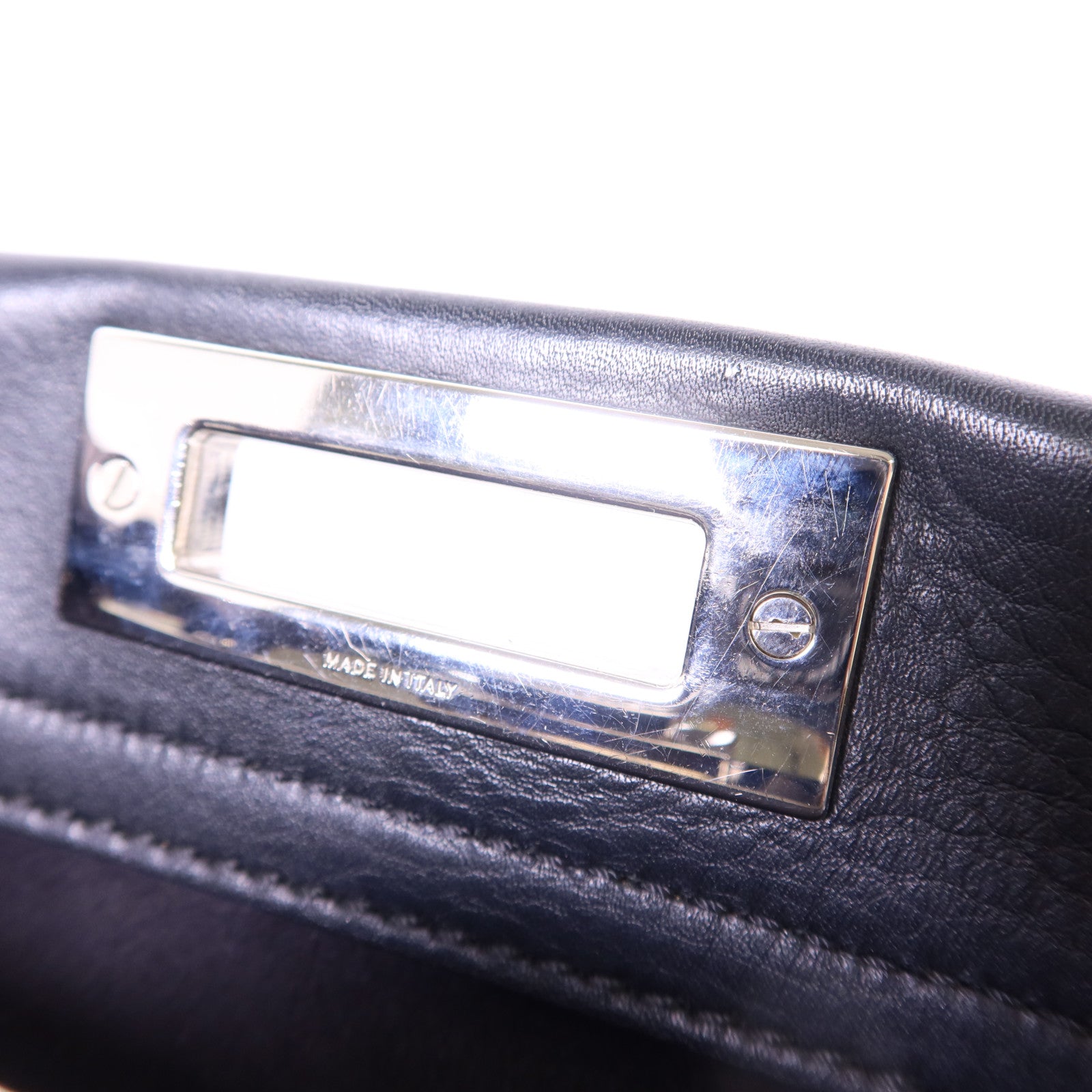 FENDI 蛇皮皮革/牛皮皮革Peekaboo Bag銀扣手挽肩背兩用袋