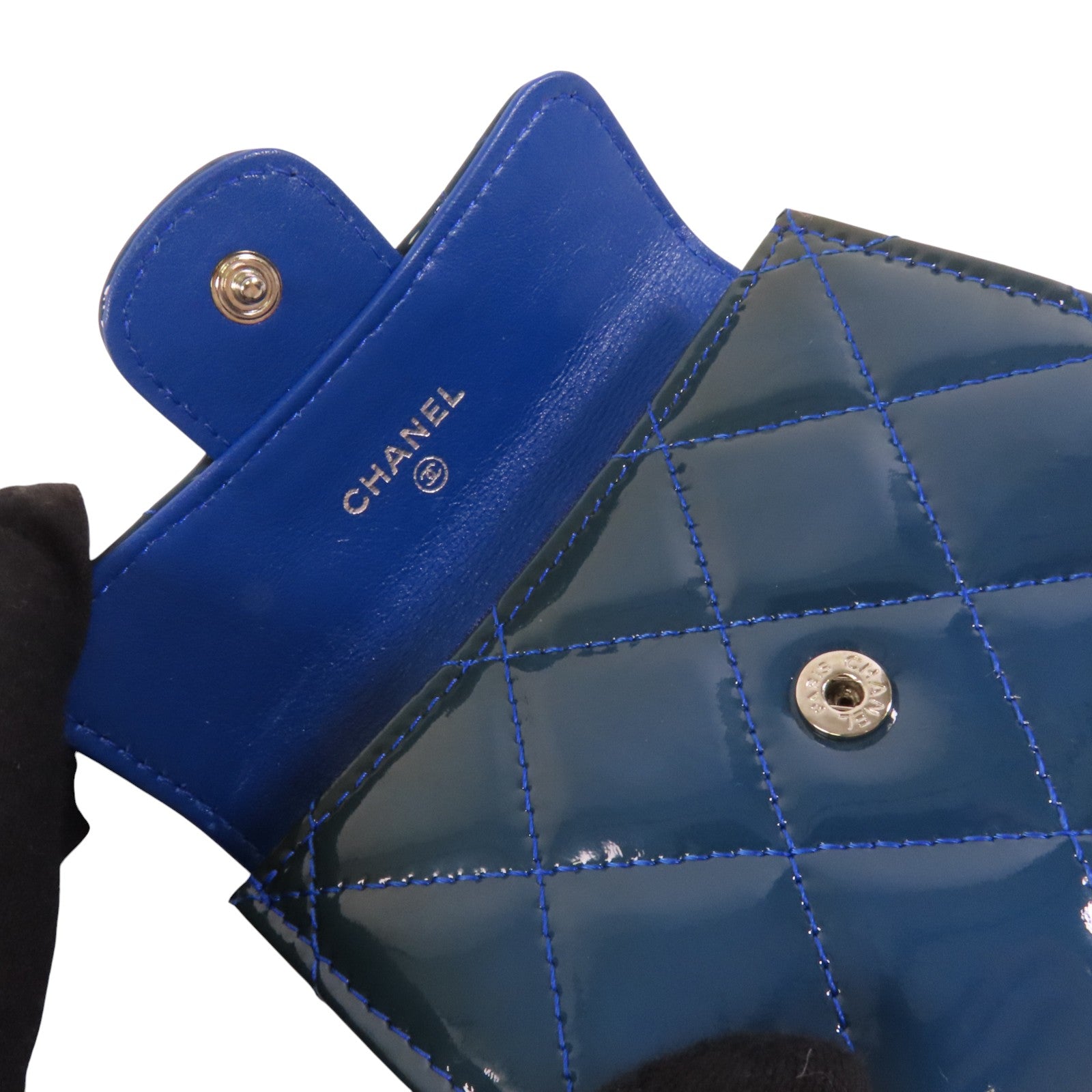 CHANEL 漆皮皮革Coin Case銀扣零錢包