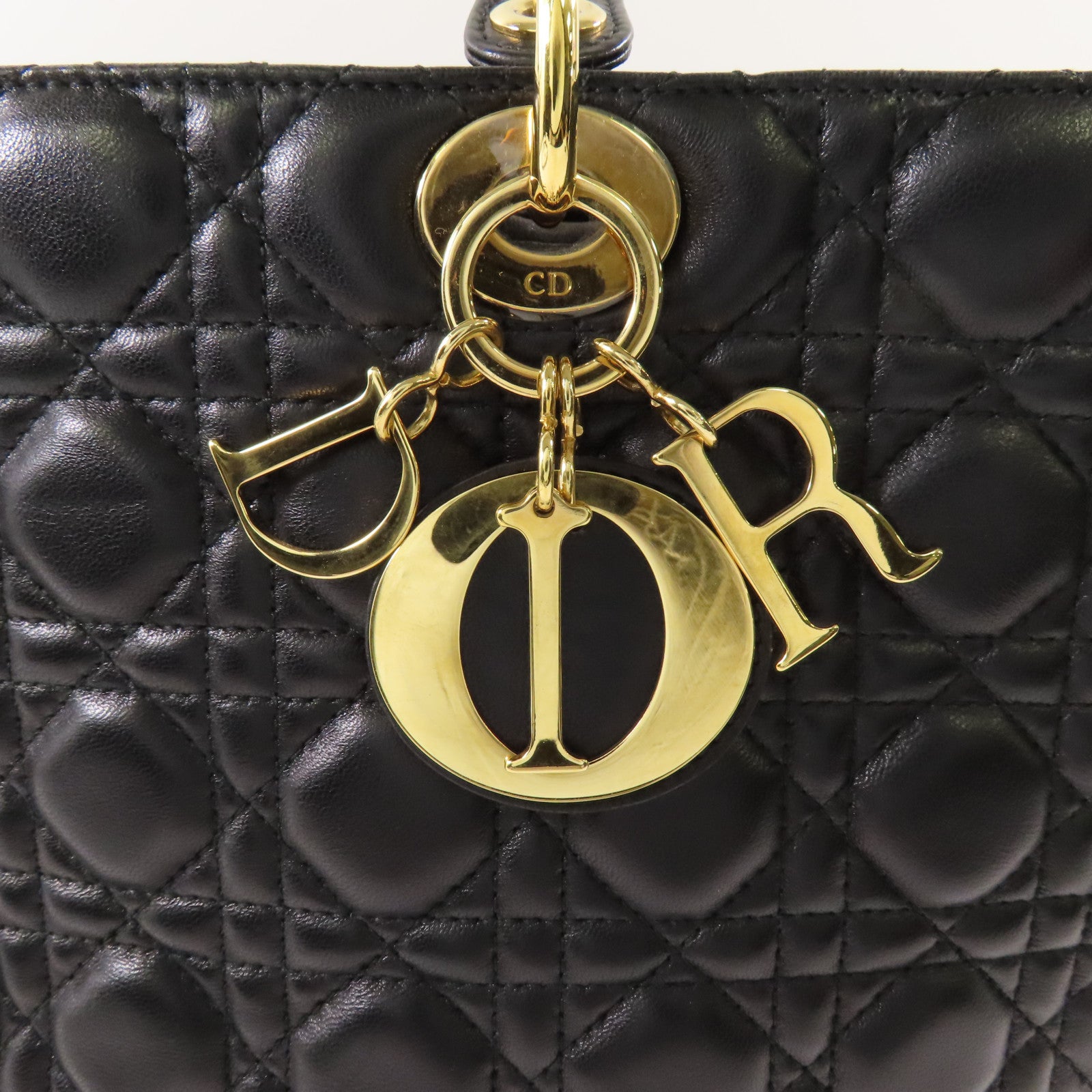 Dior 羊皮皮革Lady Dior金扣手挽肩背兩用袋
