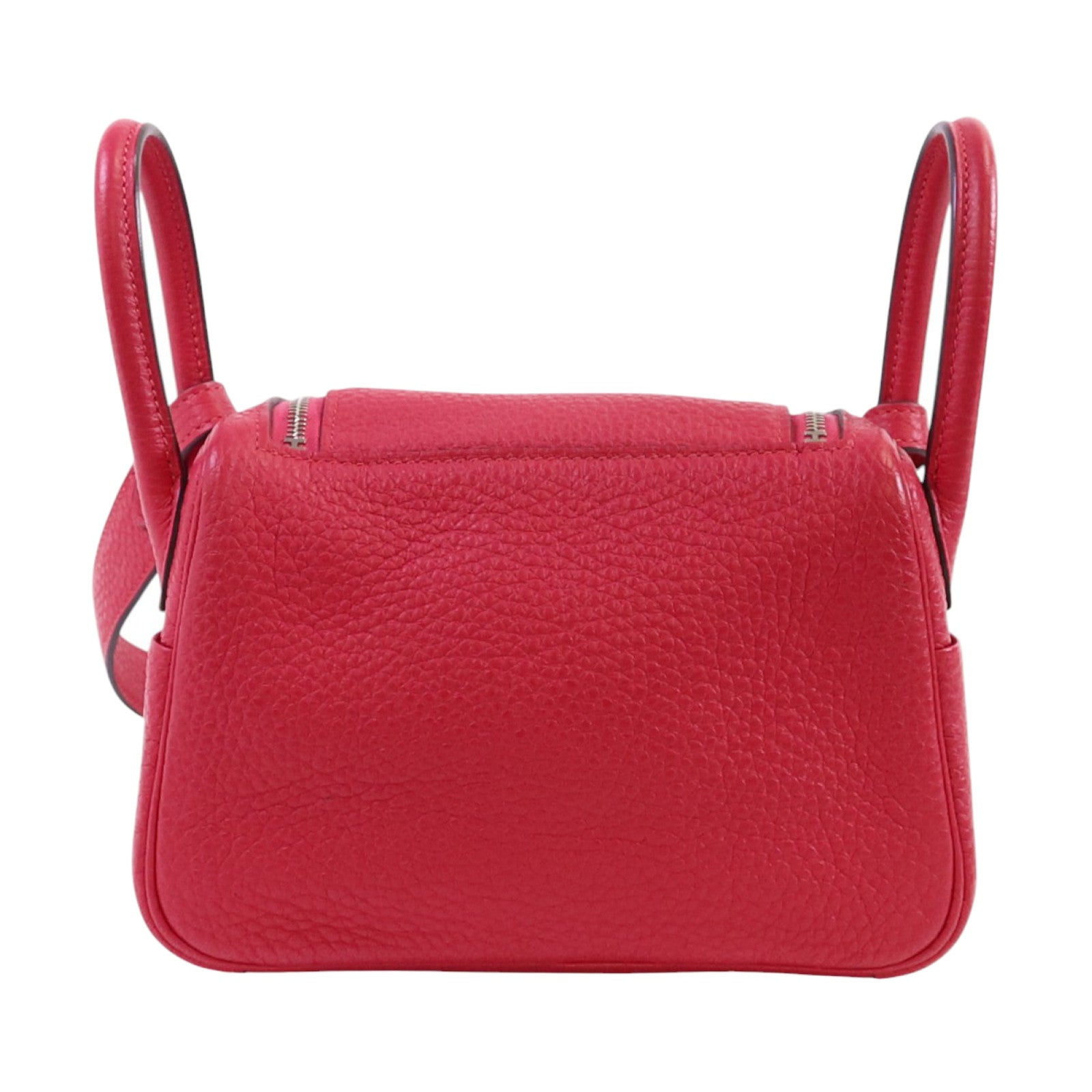 HERMES Togo皮革Mini Lindy銀扣肩背袋