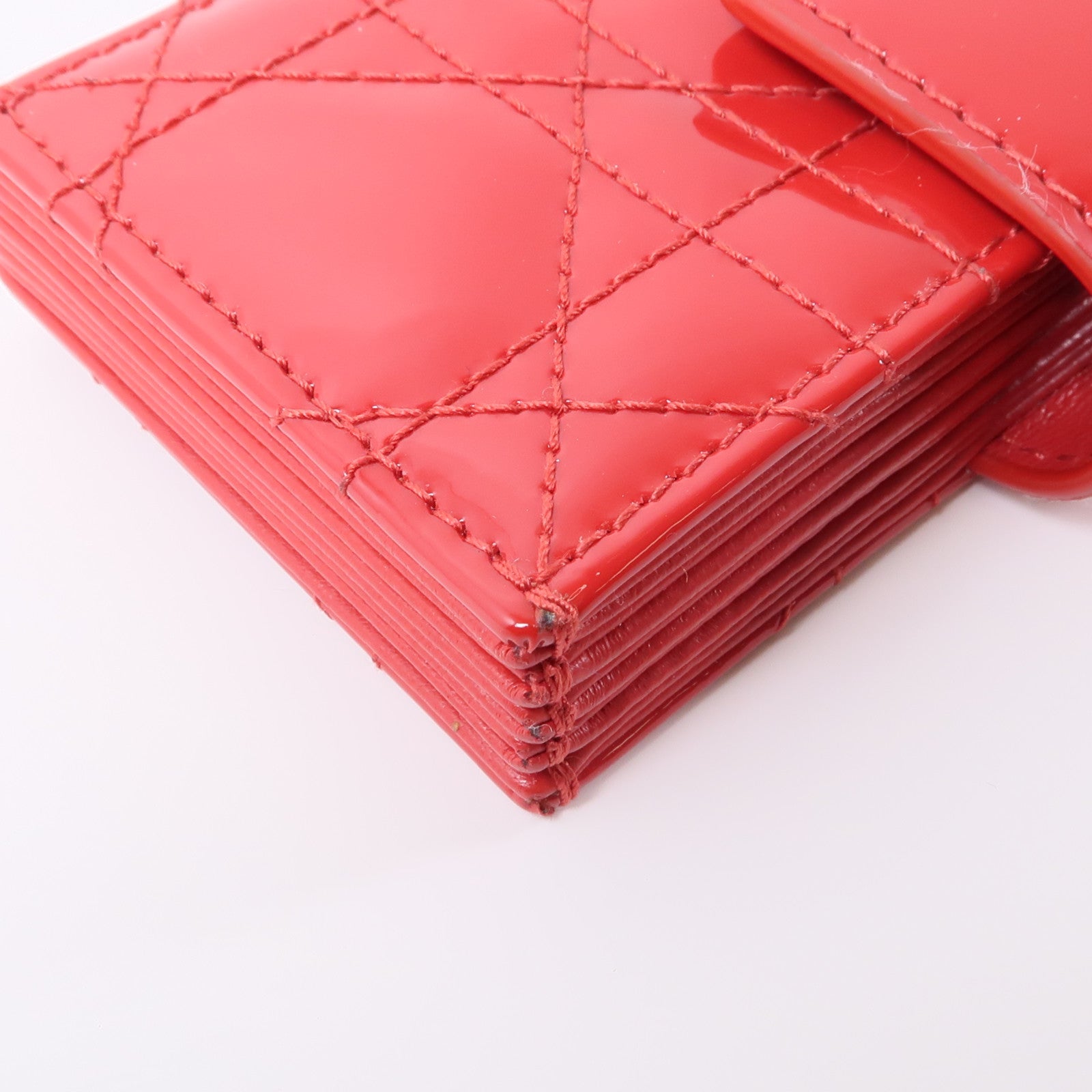 Dior 漆皮皮革Card Case金扣卡片套紅色