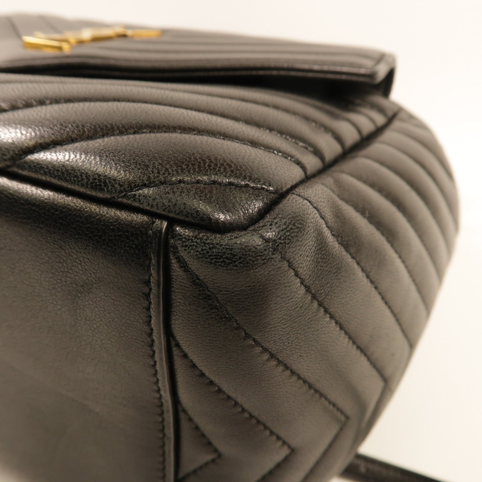 SAINT LAURENT 【激減優惠】羊皮皮革Joe Backpack金扣肩背袋黑色