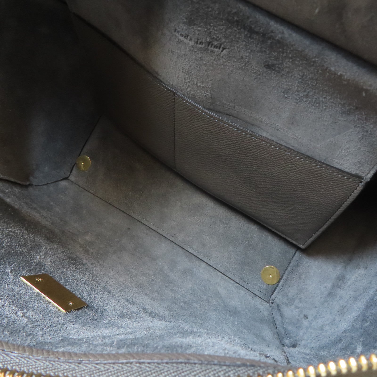 CELINE 牛皮皮革Belt Bag金扣手挽肩背兩用袋灰色