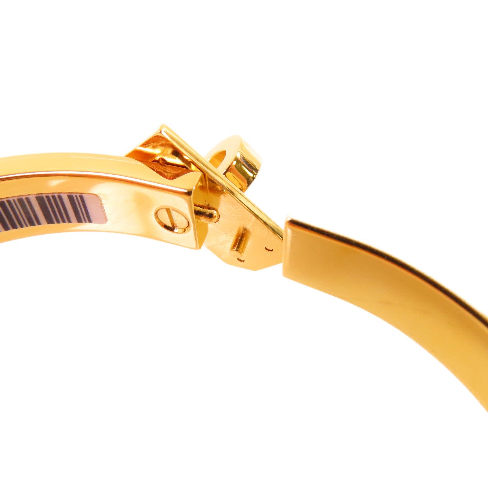 HERMES 金屬/琺瑯Mini Clic Kelly Bracelet金扣手鏈金色/米白色