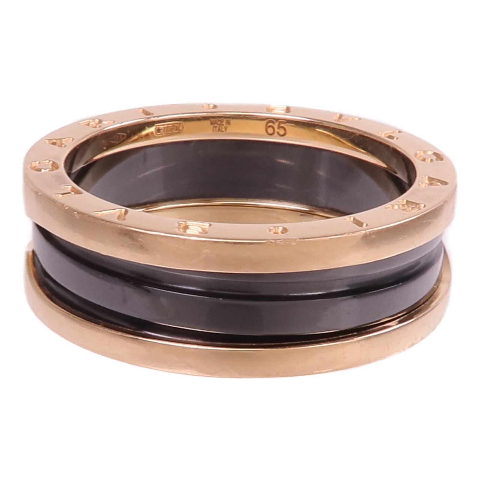 BVLGARI 18K玫瑰金/陶瓷B.zero1 Ring戒指Bvlgari#65/US#11
