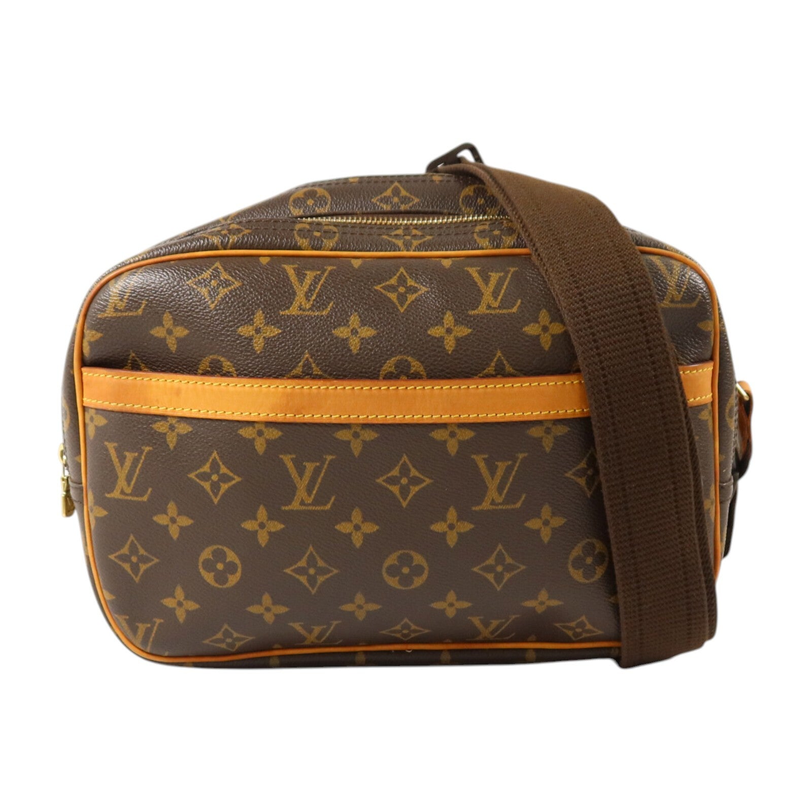 LOUIS VUITTON Monogram Reporter PM金扣肩背袋