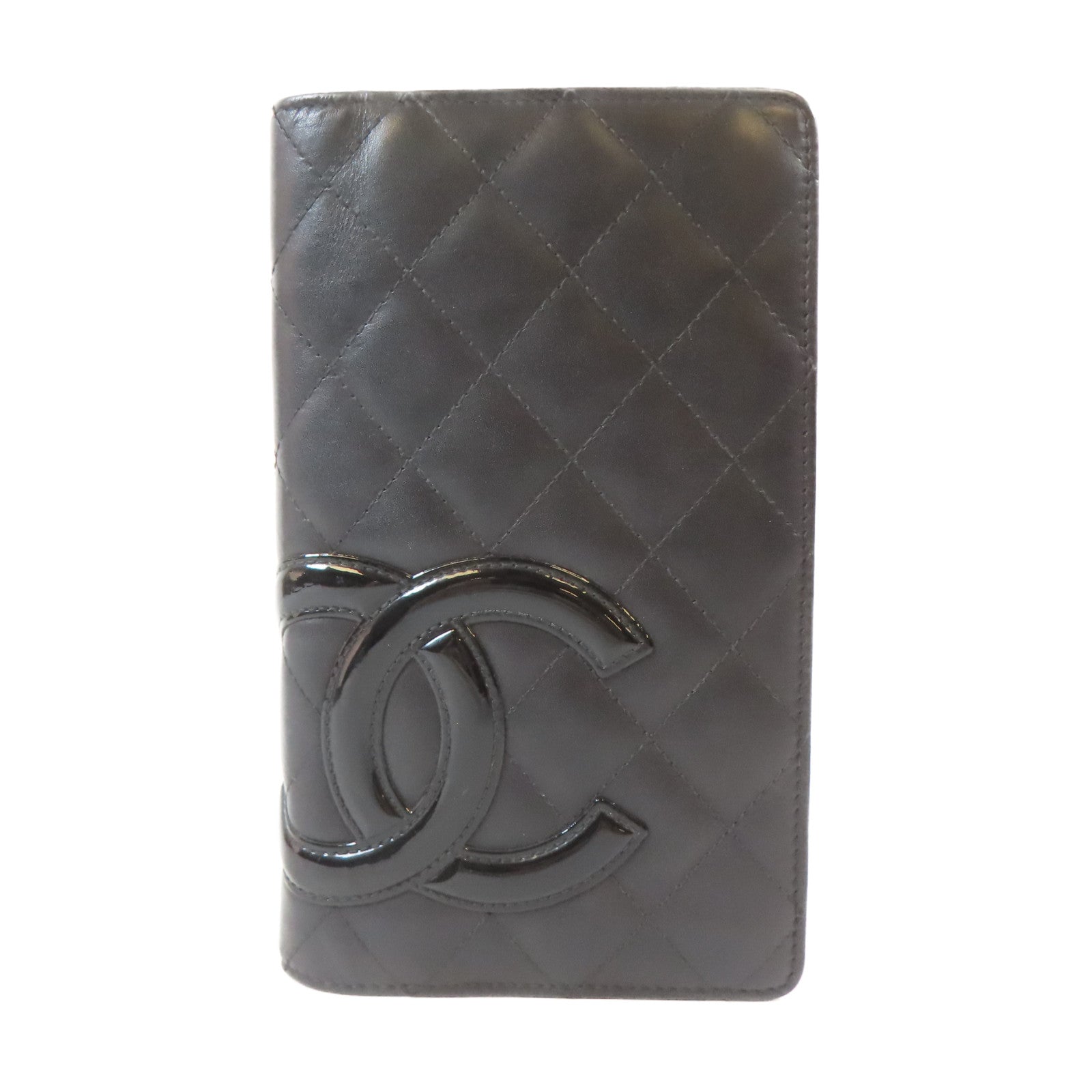 CHANEL 【激減優惠】菱格牛皮皮革Cambon Long Wallet銀扣長钱包黑色