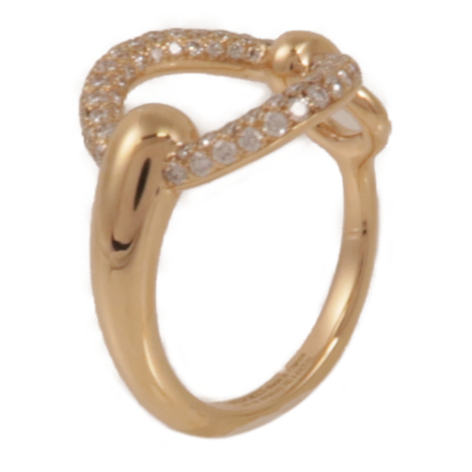 HERMES 18K玫瑰金Filet d'Or Ring Large Model鑽石戒指Cartier#51/US#5.5