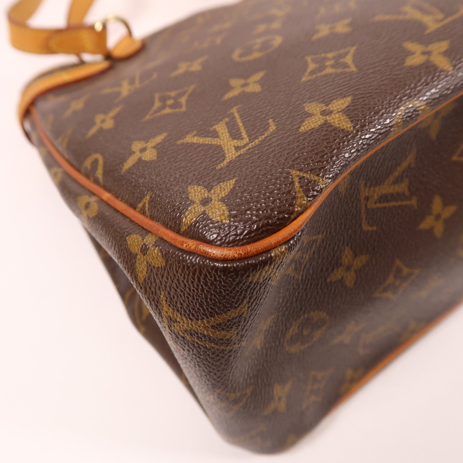 LOUIS VUITTON Monogram Batignolles金扣肩背袋棕色