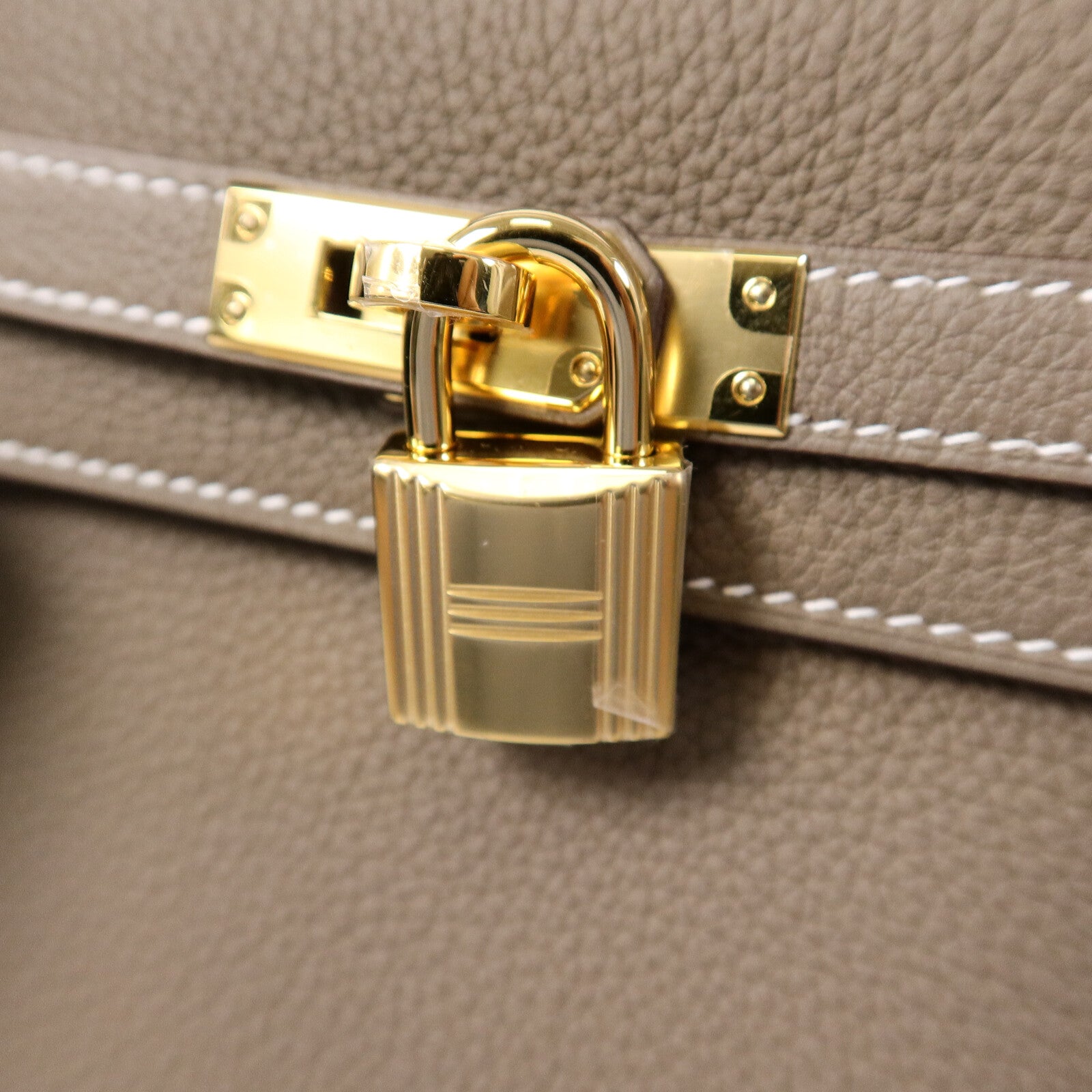 HERMES Togo皮革Kelly 25手挽肩背兩用袋Etoupe