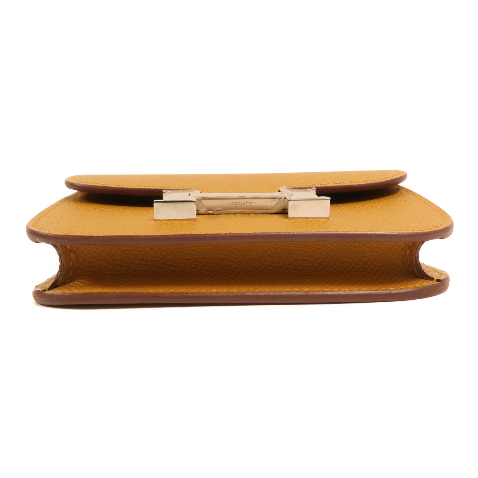 HERMES Epsom皮革Constance Slim Wallet銀扣錢包Chai