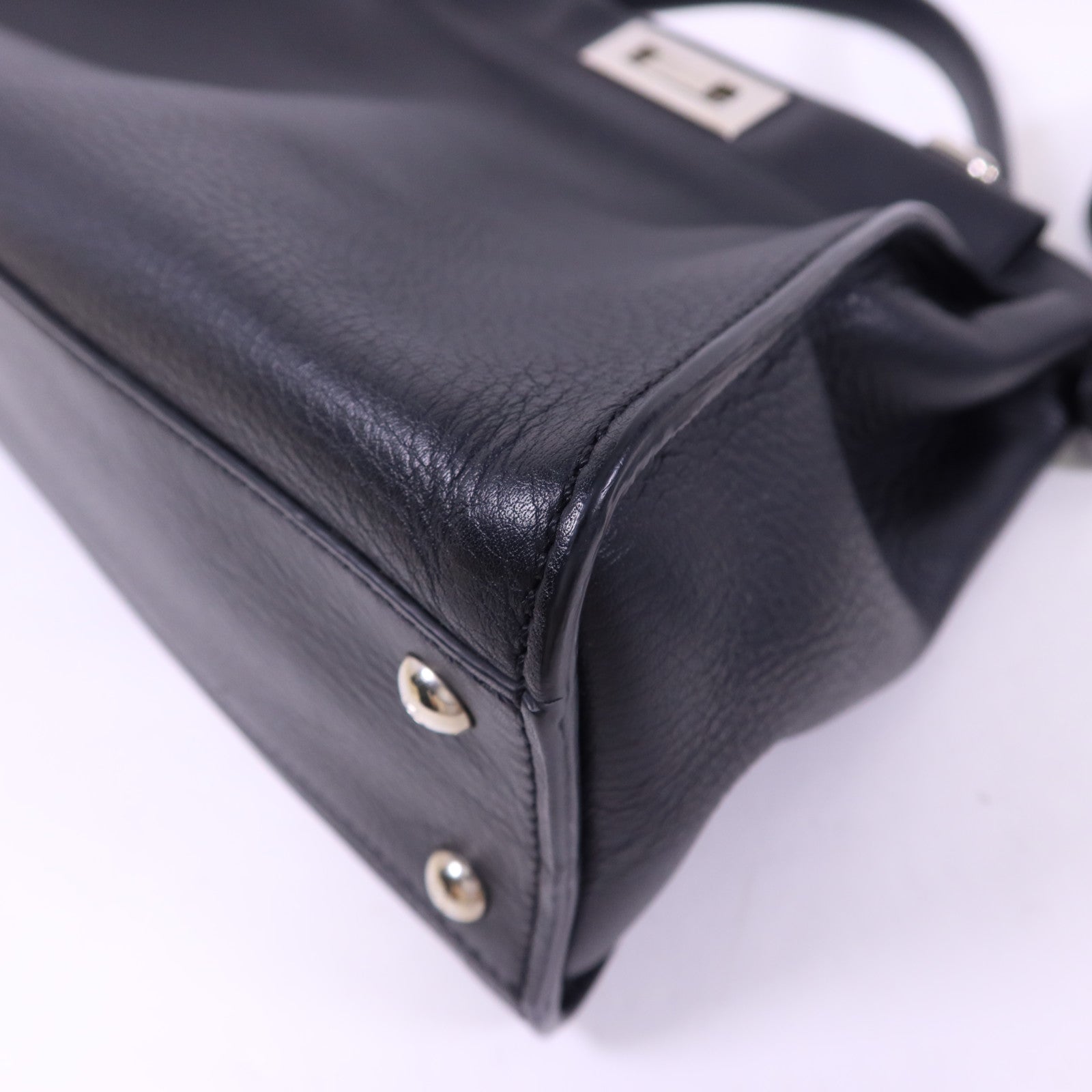 FENDI 蛇皮皮革/牛皮皮革Peekaboo Bag銀扣手挽肩背兩用袋