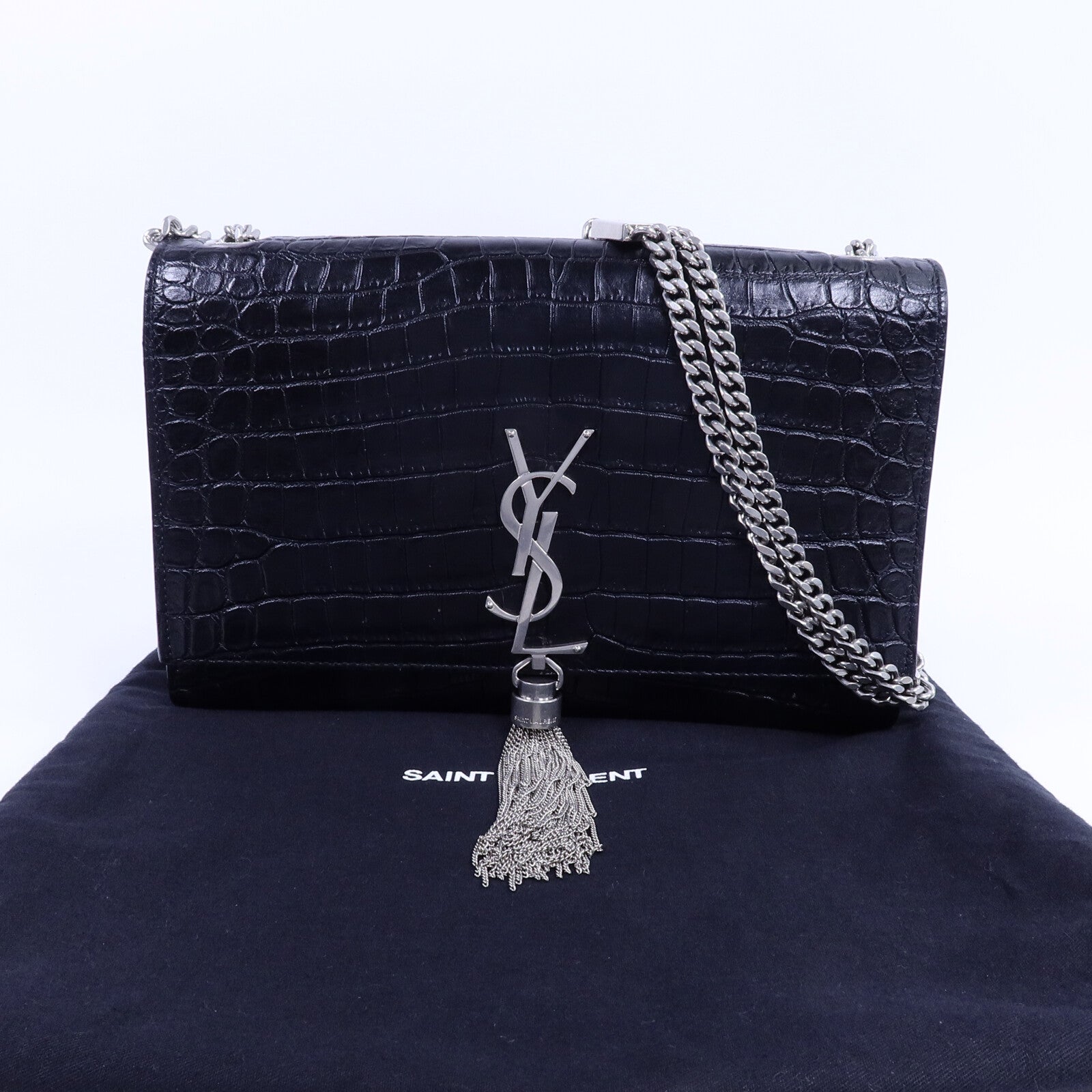SAINT LAURENT 牛皮皮革Kate Tassel鏈帶肩背袋