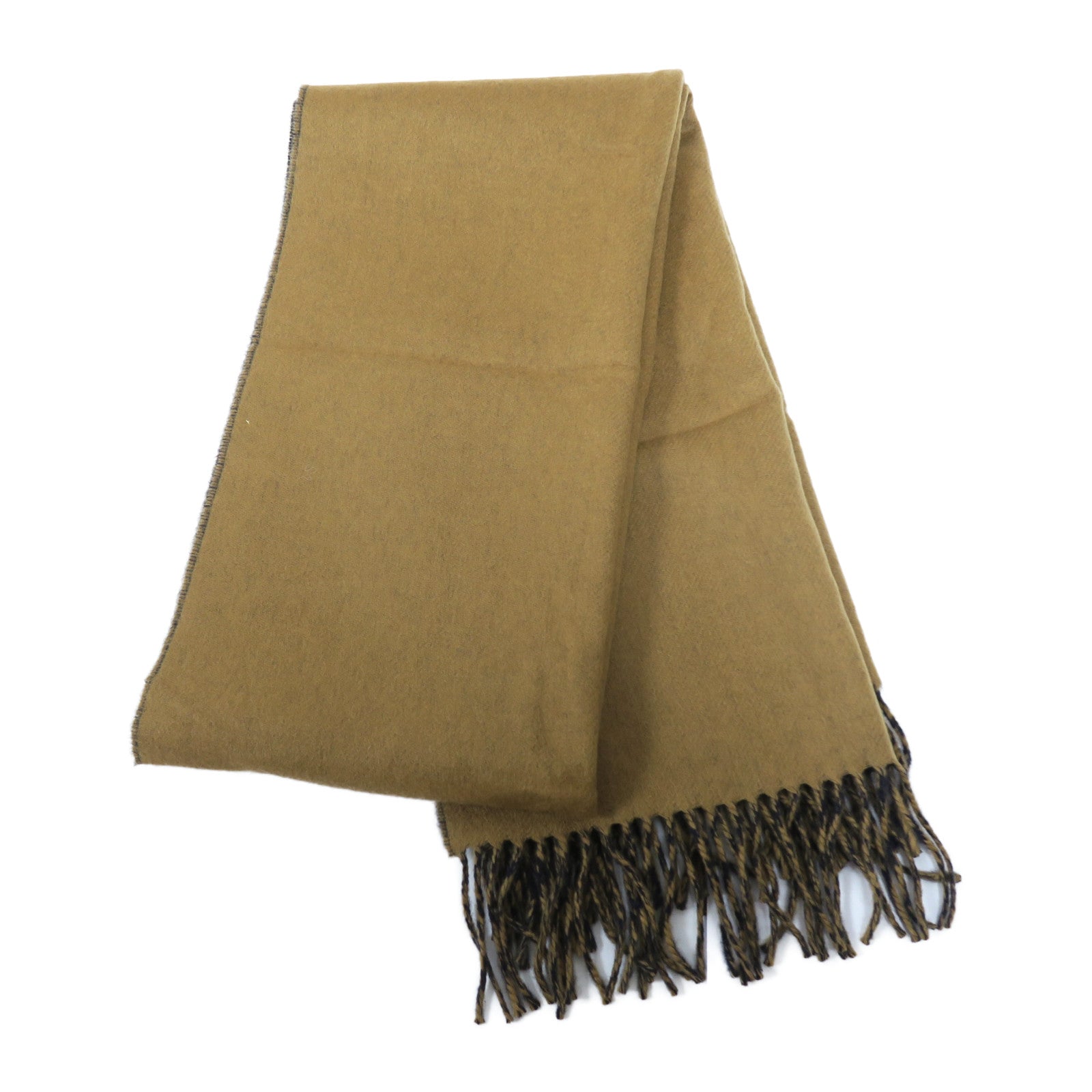 HERMES **【激減優惠】羊絨Scarf圍巾駝色/深藍色