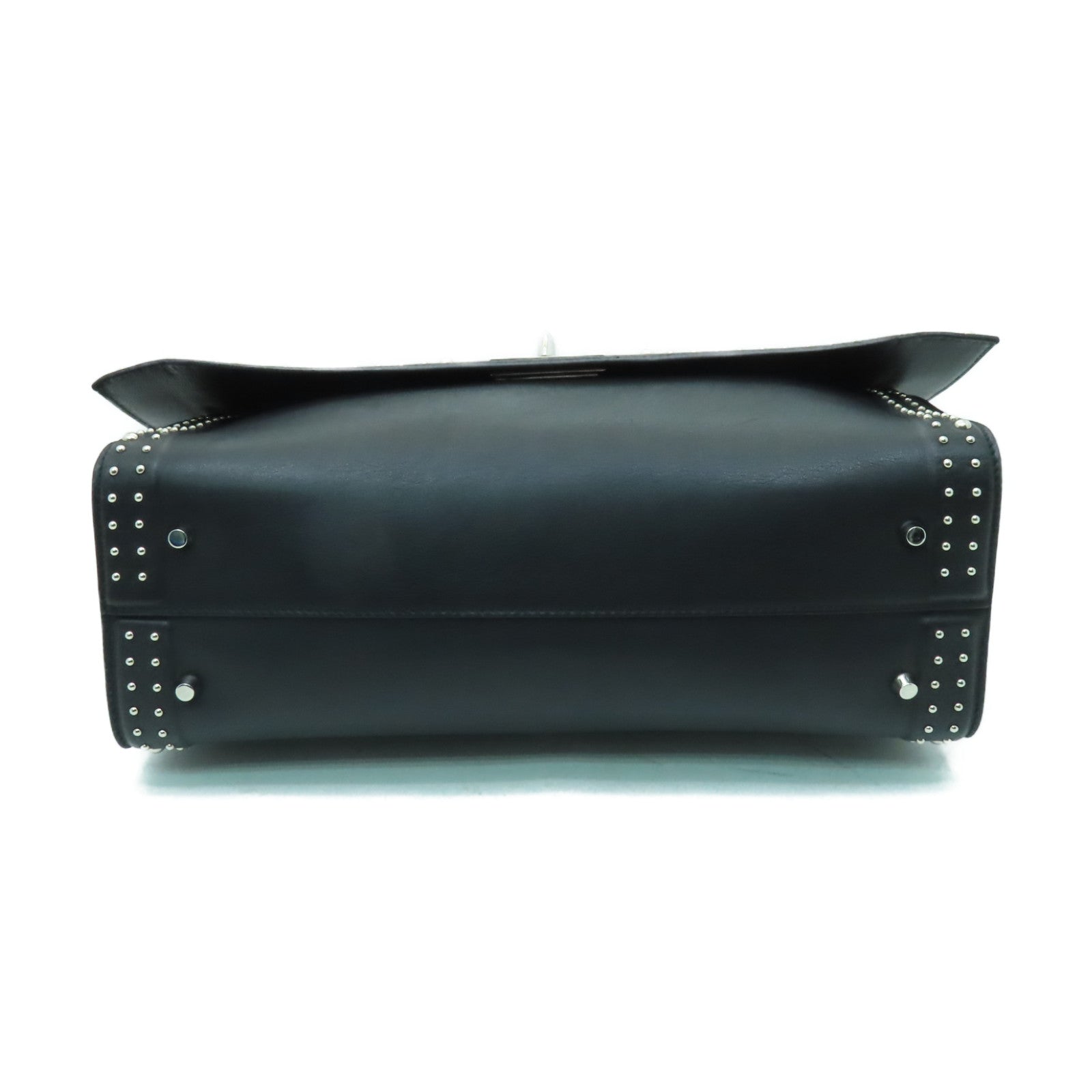 GIVENCHY 【激減優惠】牛皮皮革2way Shoulder Bag銀扣手挽肩背兩用袋黒色