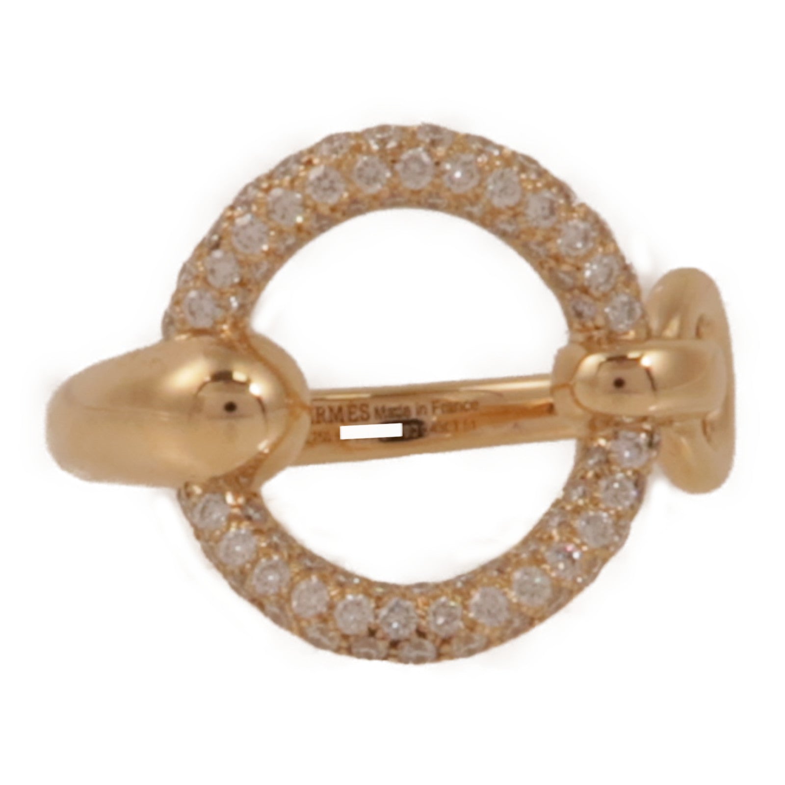 HERMES 18K玫瑰金Filet d'Or Ring Large Model鑽石戒指Cartier#51/US#5.5