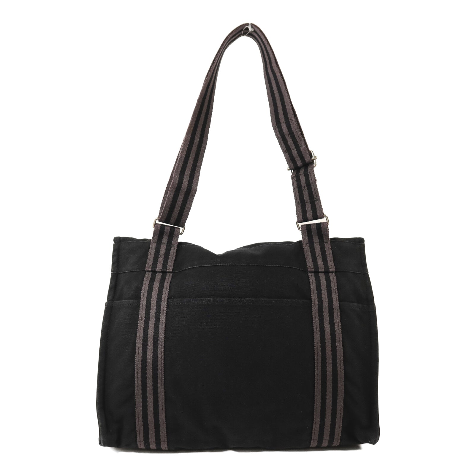 HERMES 帆布Herline Messenger Bag銀扣肩背袋Noir