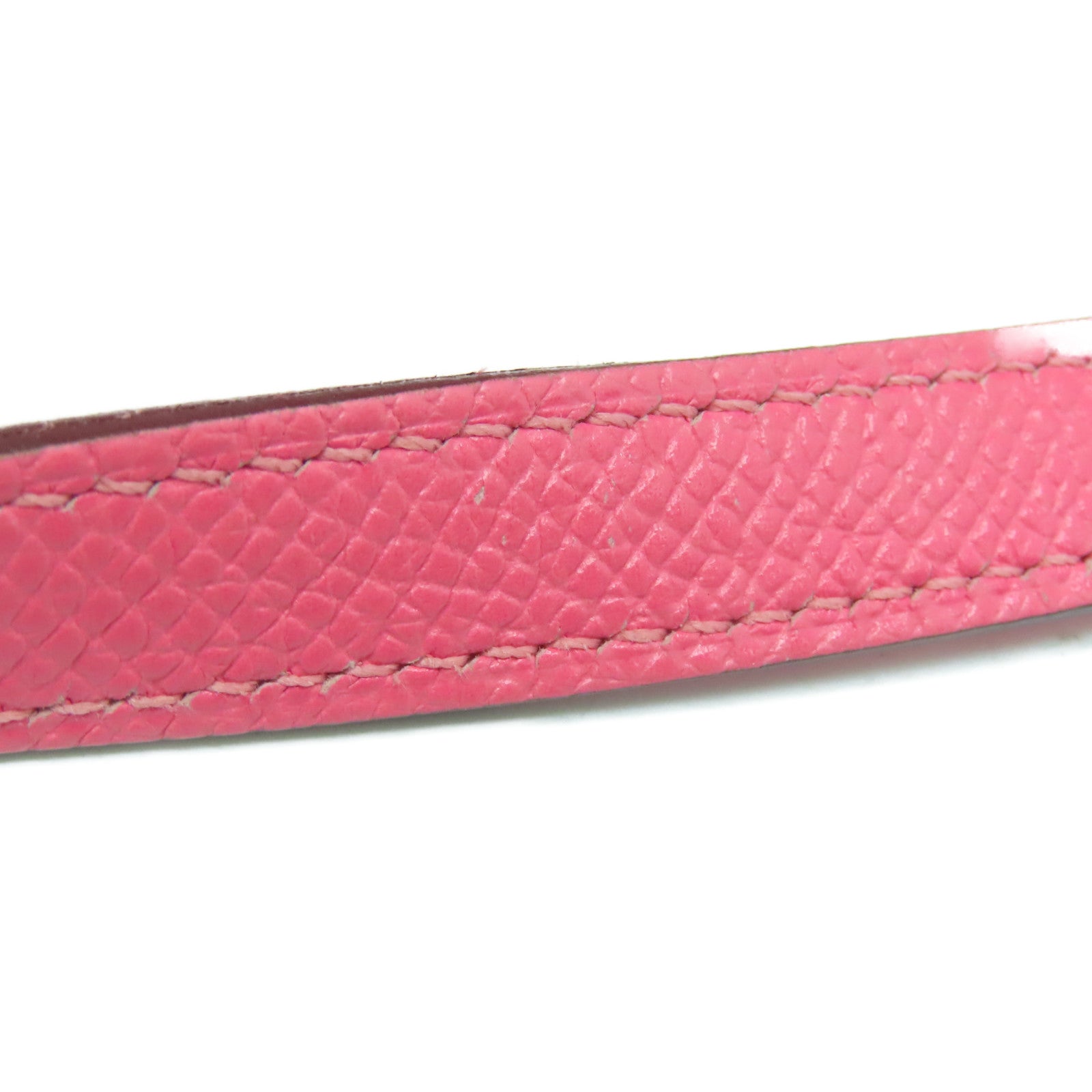 HERMES Epsom皮革Bolide 27银扣手挽肩背两用袋Rose Azalee粉红色