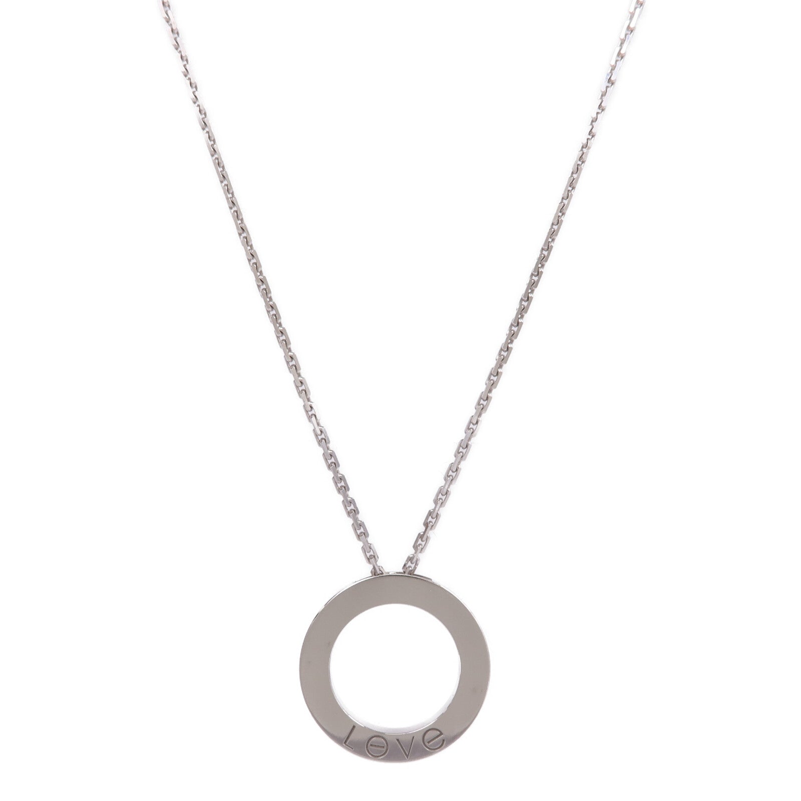 CARTIER 18K白金Love Necklace 6 Diamonds鑽石項鍊