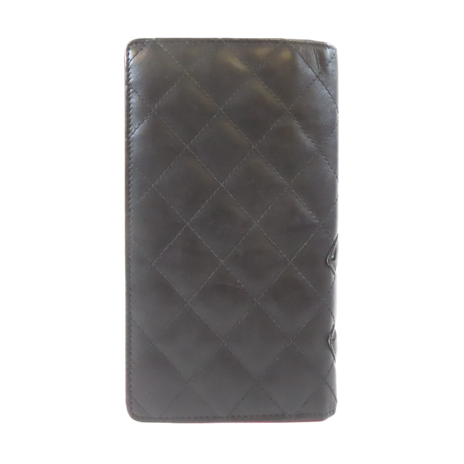 CHANEL 【激減優惠】菱格牛皮皮革Cambon Long Wallet銀扣長钱包黑色