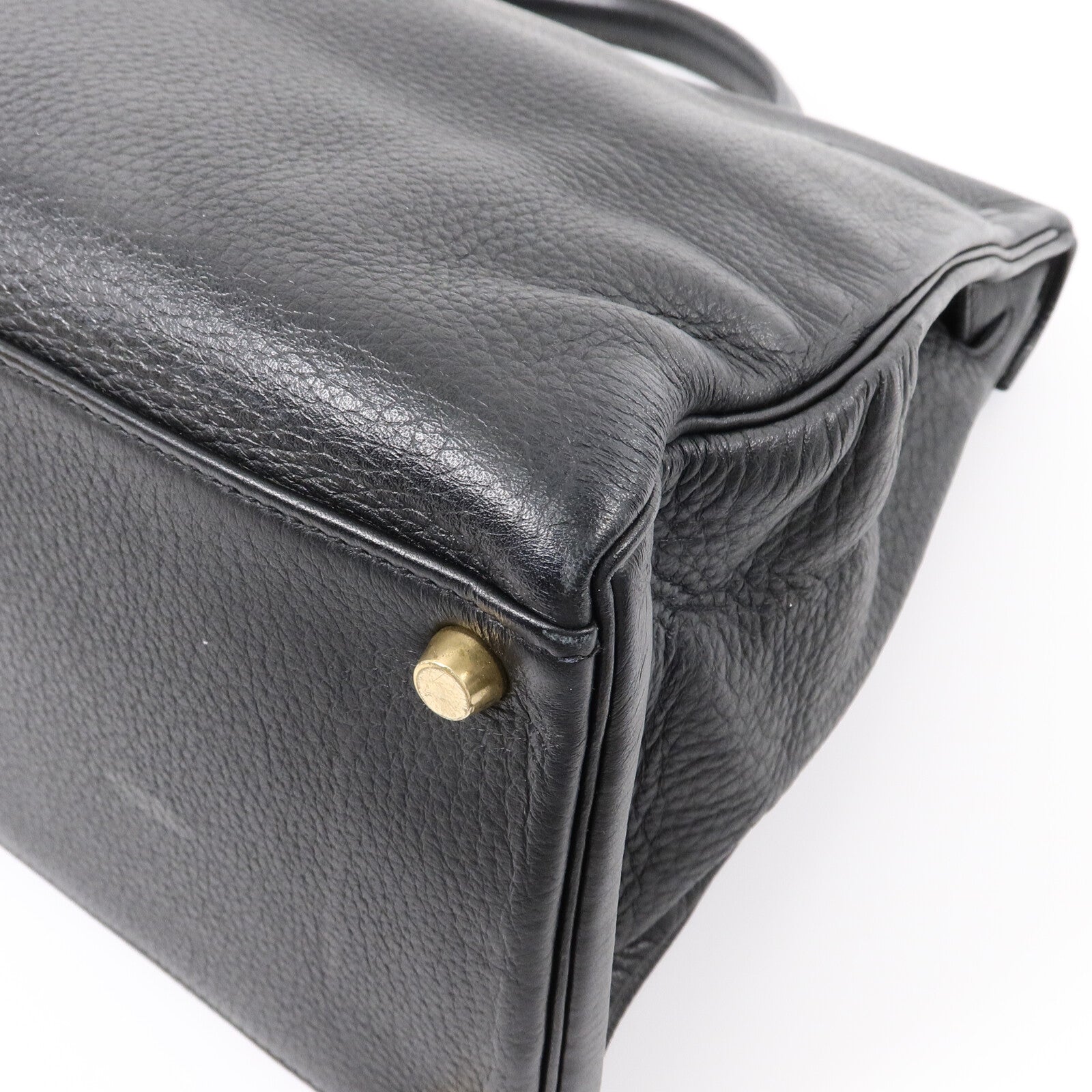 HERMES Togo皮革Kelly40手挽肩背兩用袋Noir