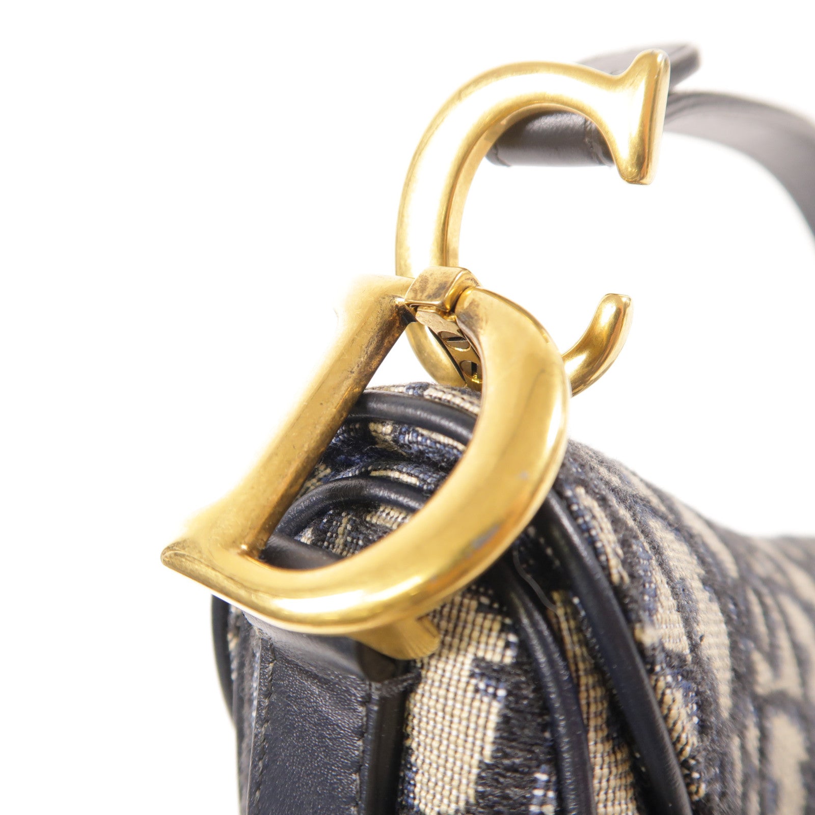 Dior CD GHW Mini Saddle Shoulder Bag Canvas M0447 Blue