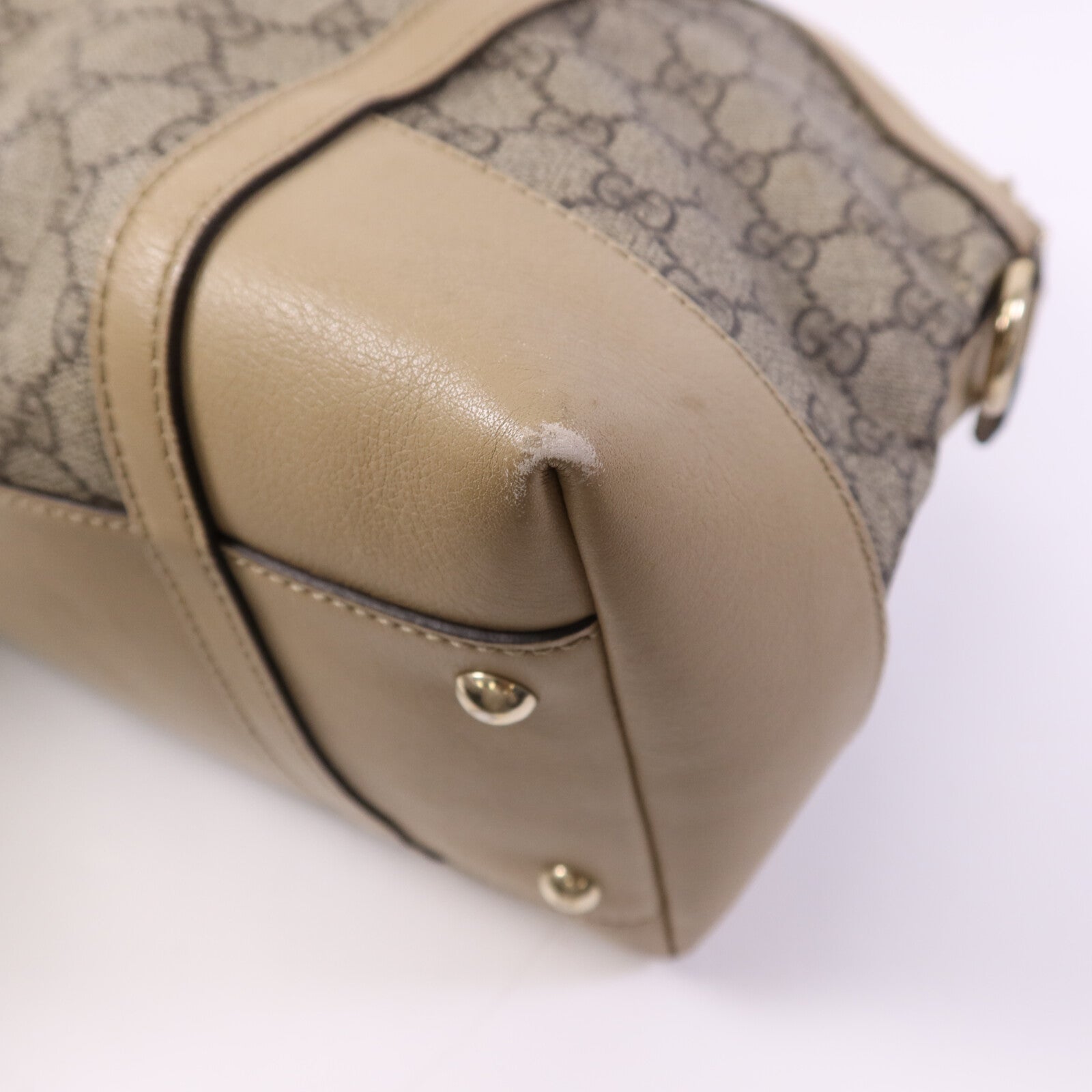 GUCCI 塗層帆布Shoulder Bag金扣肩背袋