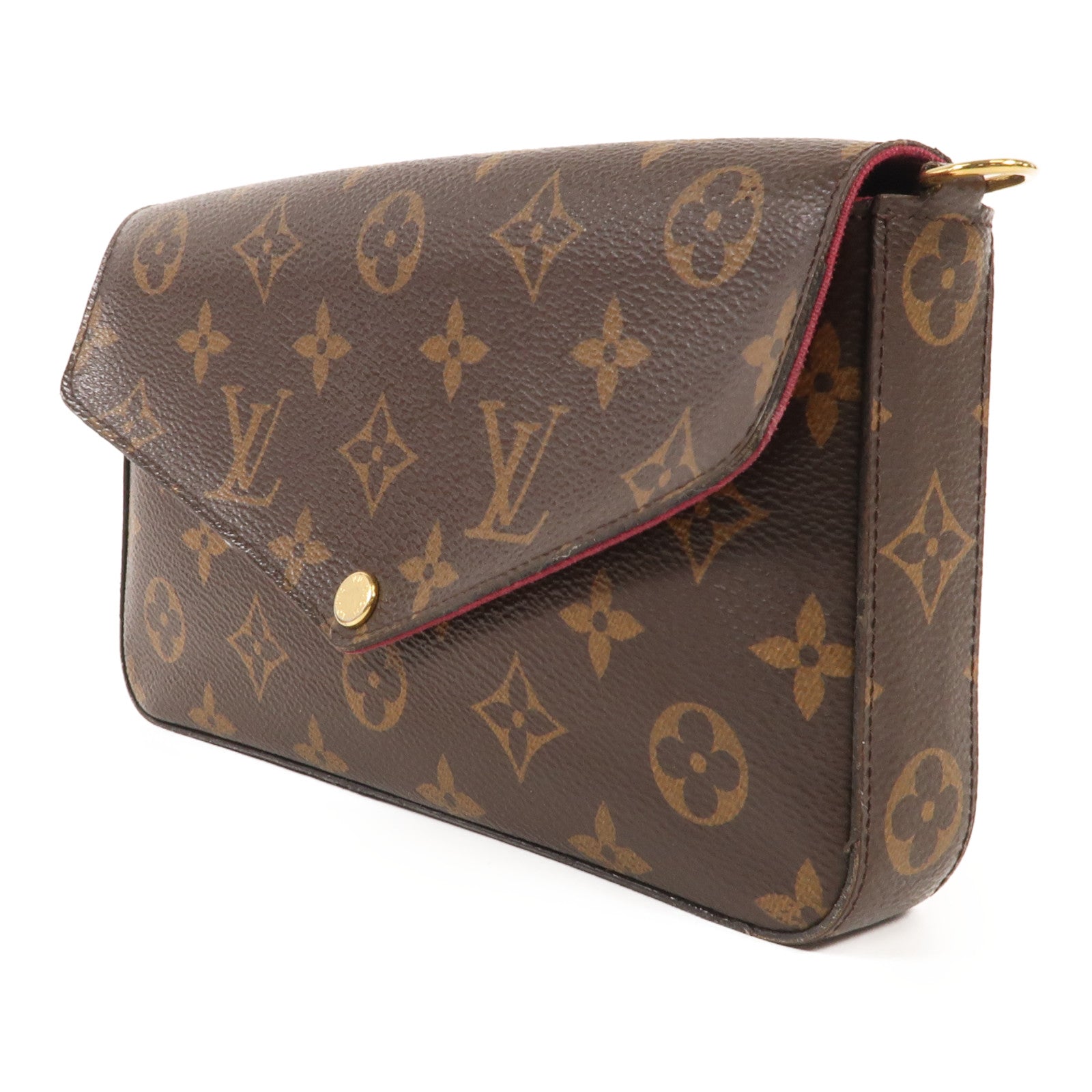 LOUIS VUITTON Monogram Pochette Felicie金扣鏈帶肩背袋