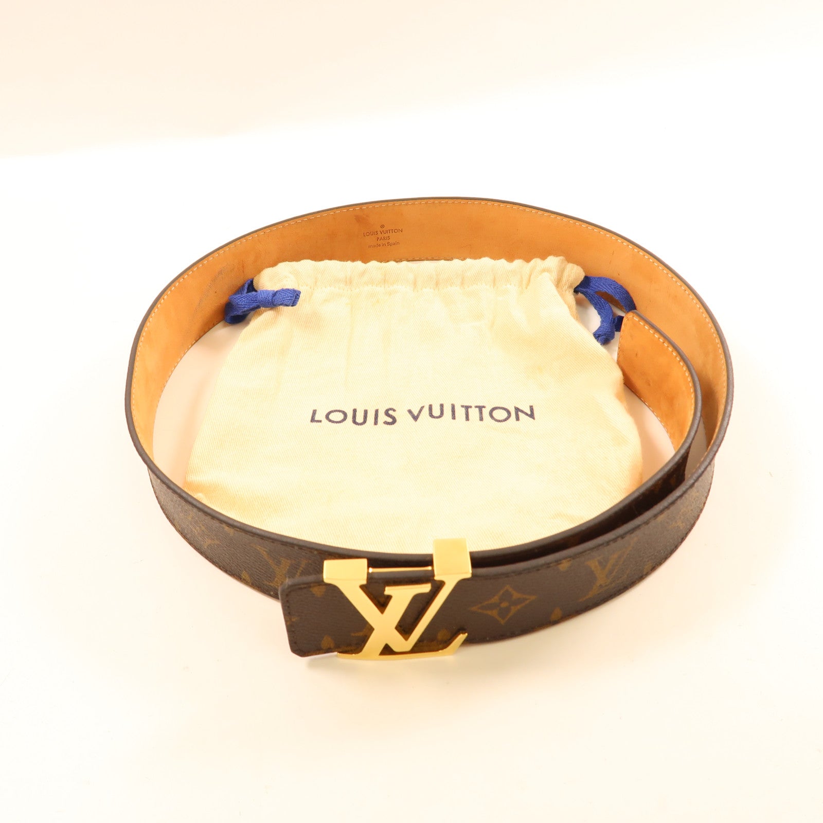 LOUIS VUITTON Monogram Initiales Belt金扣皮帶