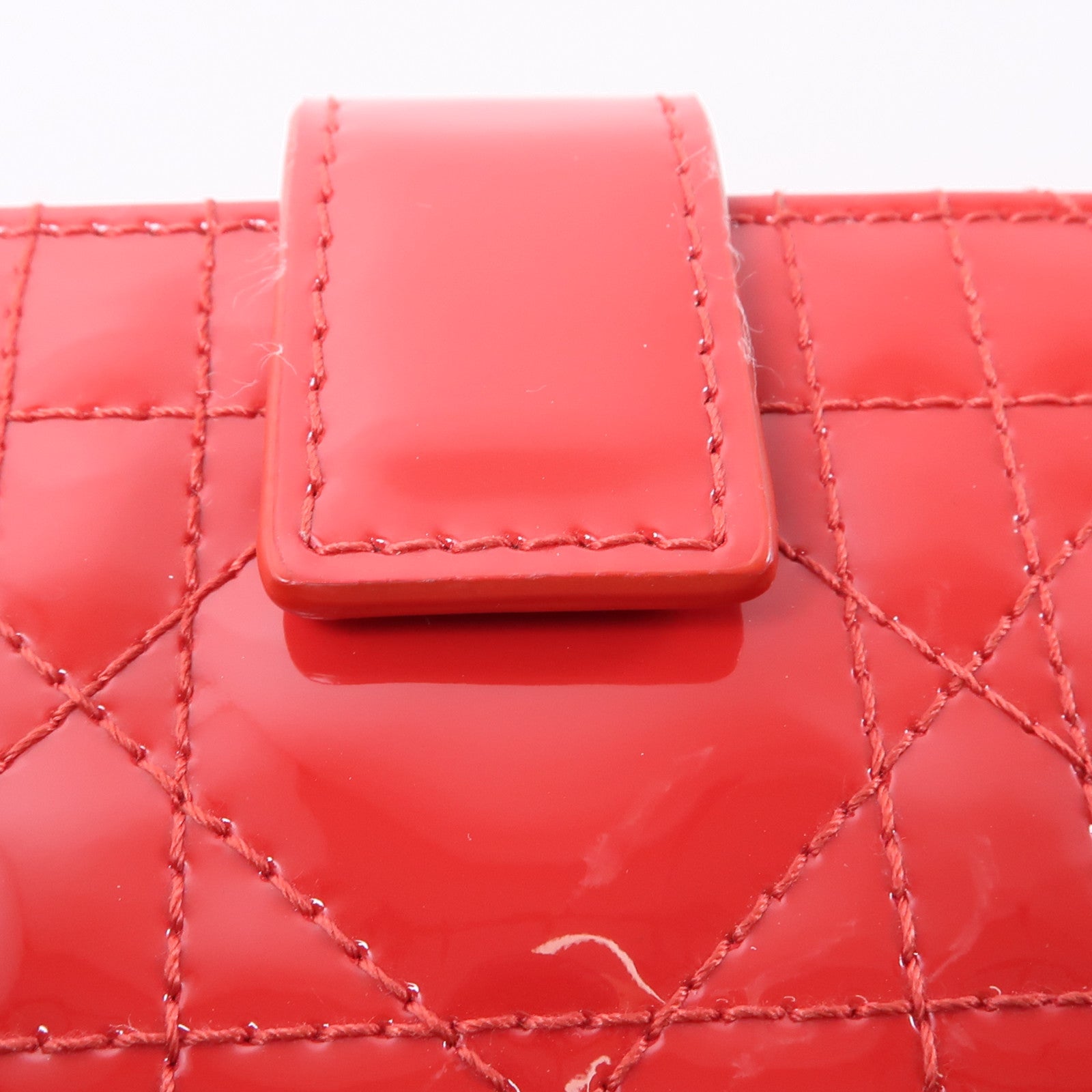 Dior 漆皮皮革Card Case金扣卡片套紅色