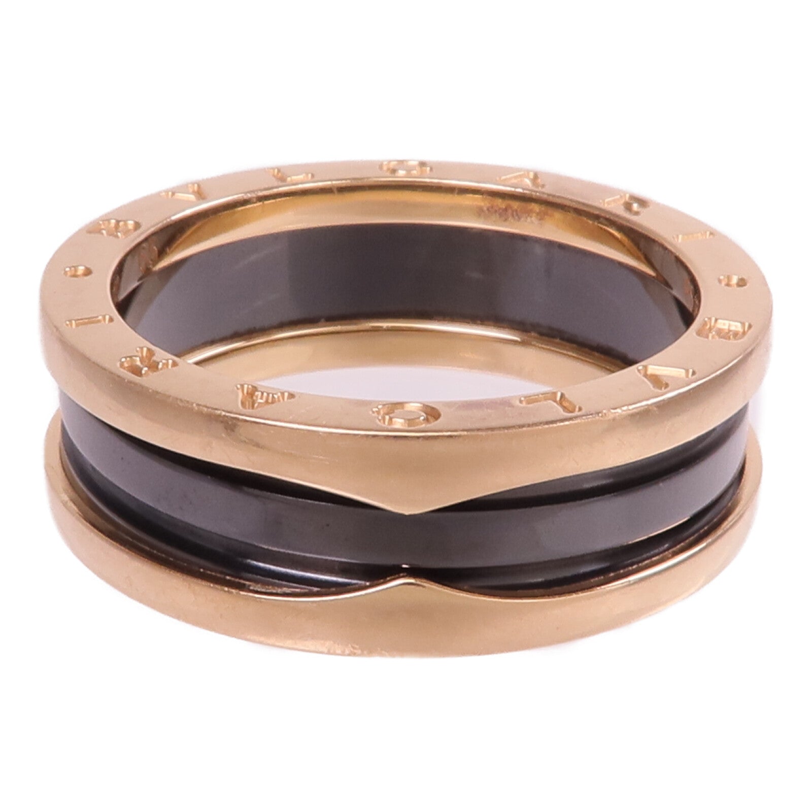 BVLGARI 18K玫瑰金/陶瓷B.zero1 Ring戒指Bvlgari#65/US#11