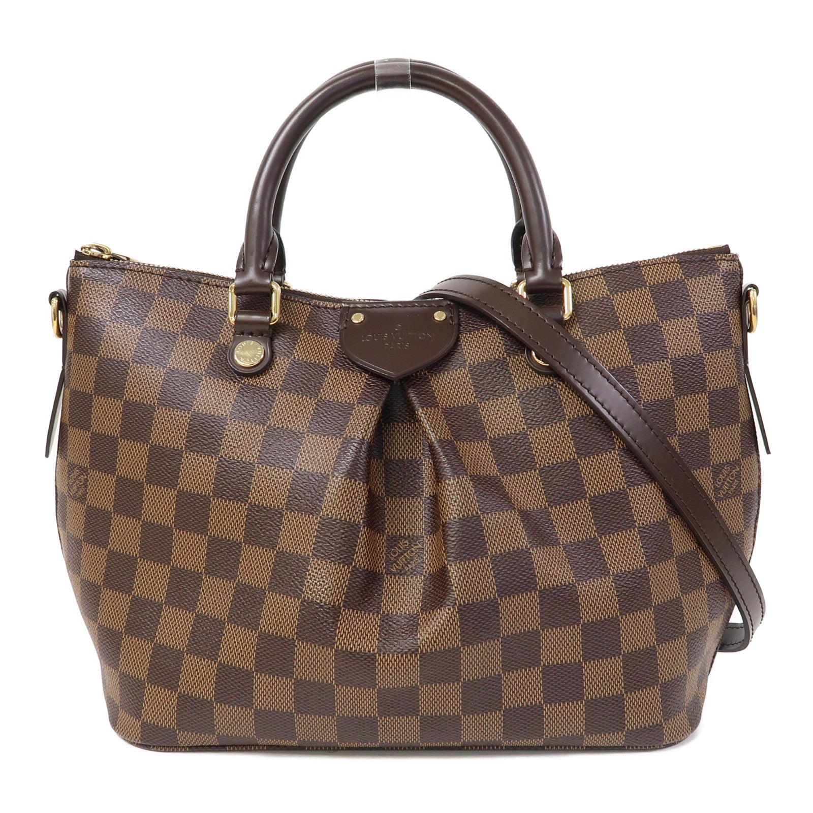 LOUIS VUITTON Damier Siena PM金扣手挽肩背兩用袋啡色