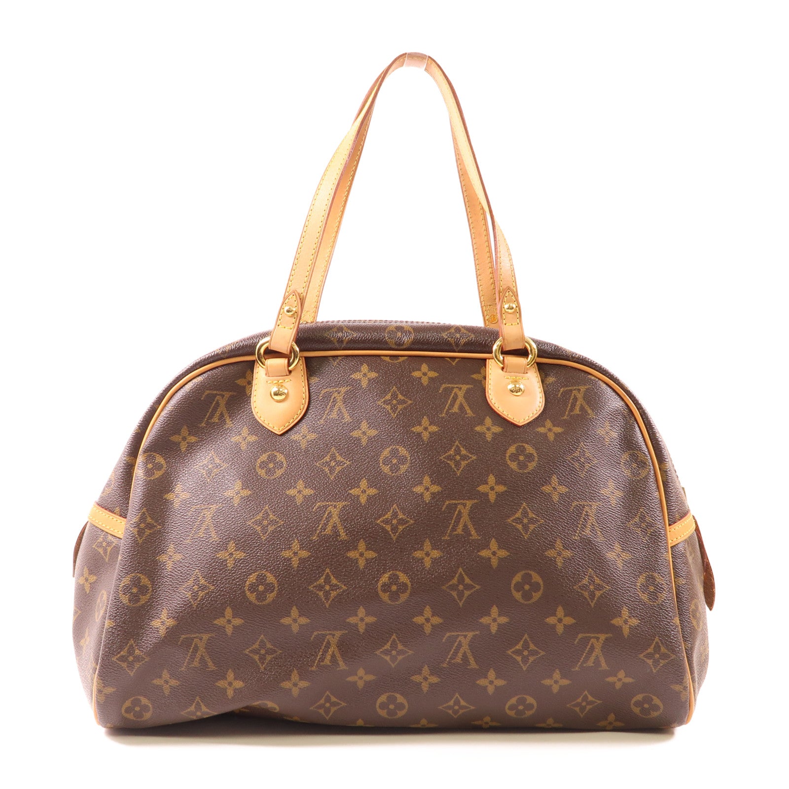 LOUIS VUITTON Monogram Montorgueil GM金扣肩背袋棕色