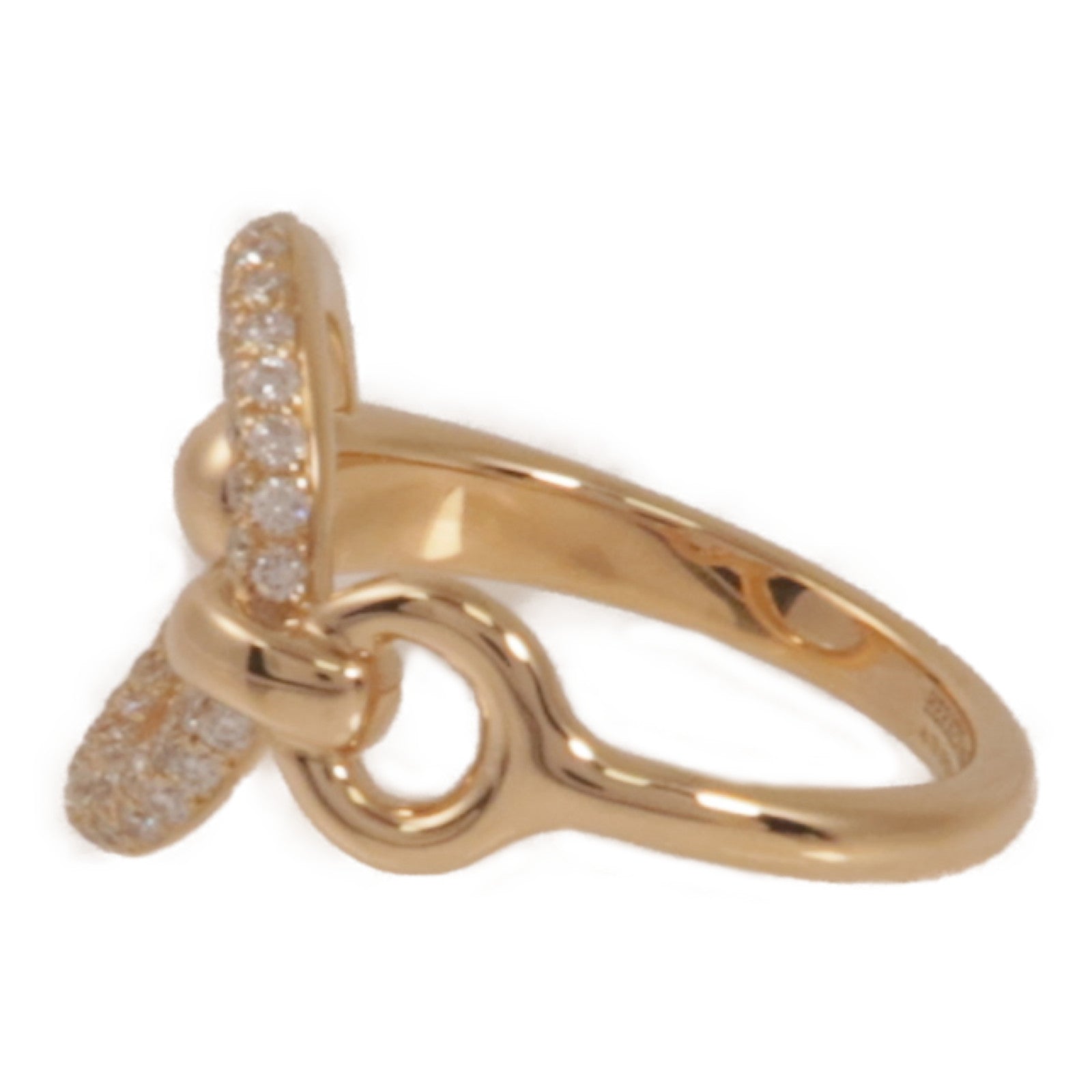 HERMES 18K玫瑰金Filet d'Or Ring Large Model鑽石戒指Cartier#51/US#5.5
