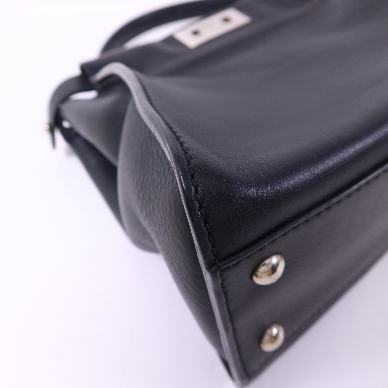 FENDI 蛇皮皮革/牛皮皮革Peekaboo Bag銀扣手挽肩背兩用袋