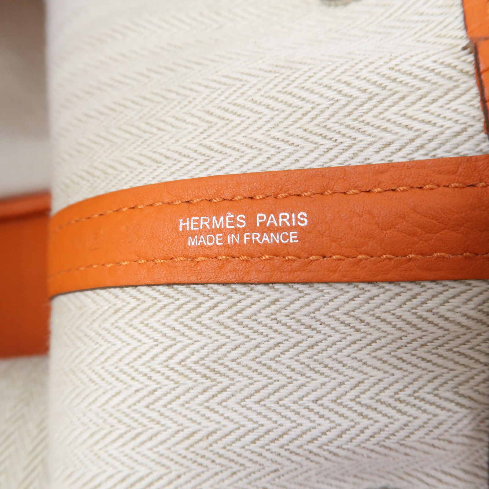 HERMES Negonda皮革Garden Party PM銀扣手挽袋火焰橘色