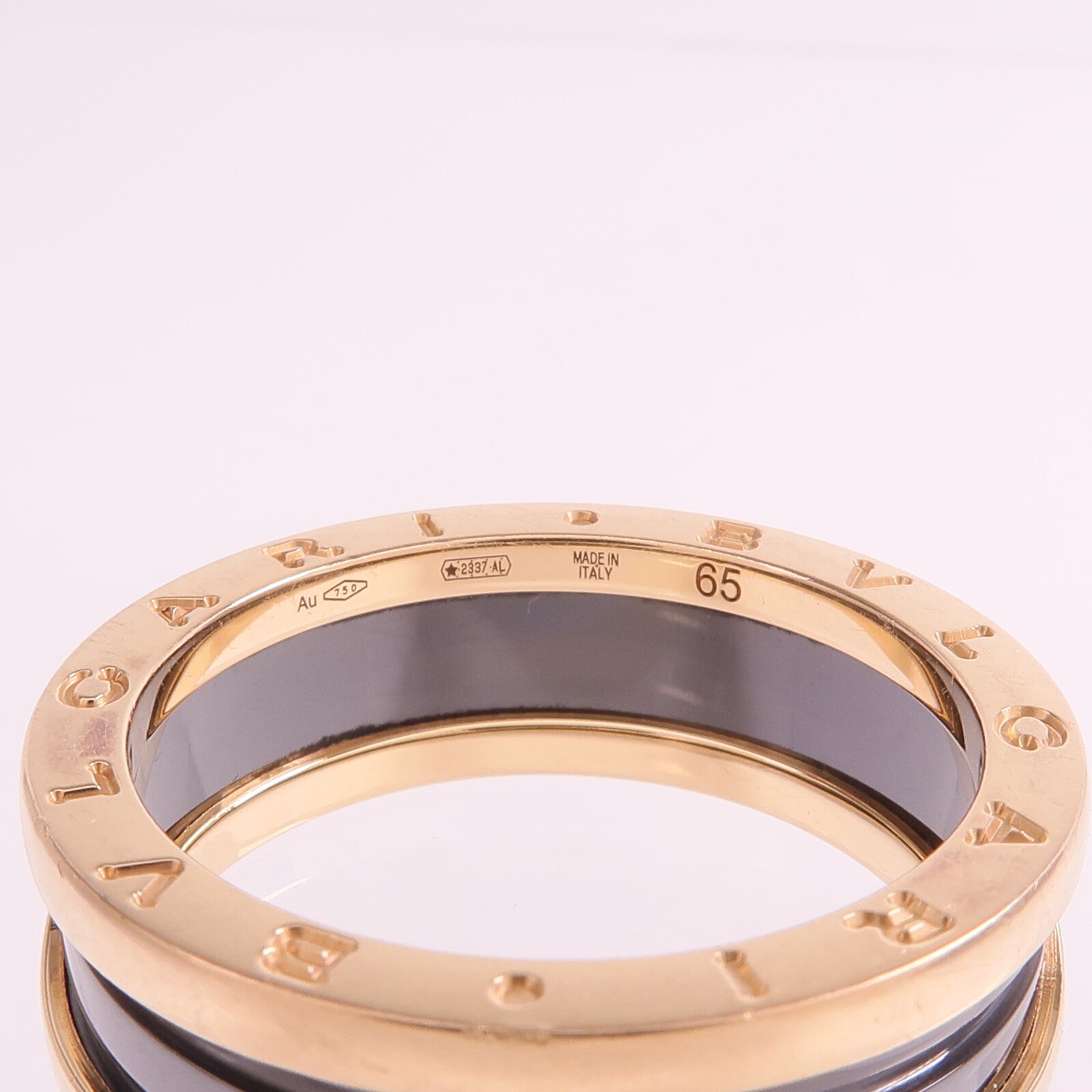 BVLGARI 18K玫瑰金/陶瓷B.zero1 Ring戒指Bvlgari#65/US#11