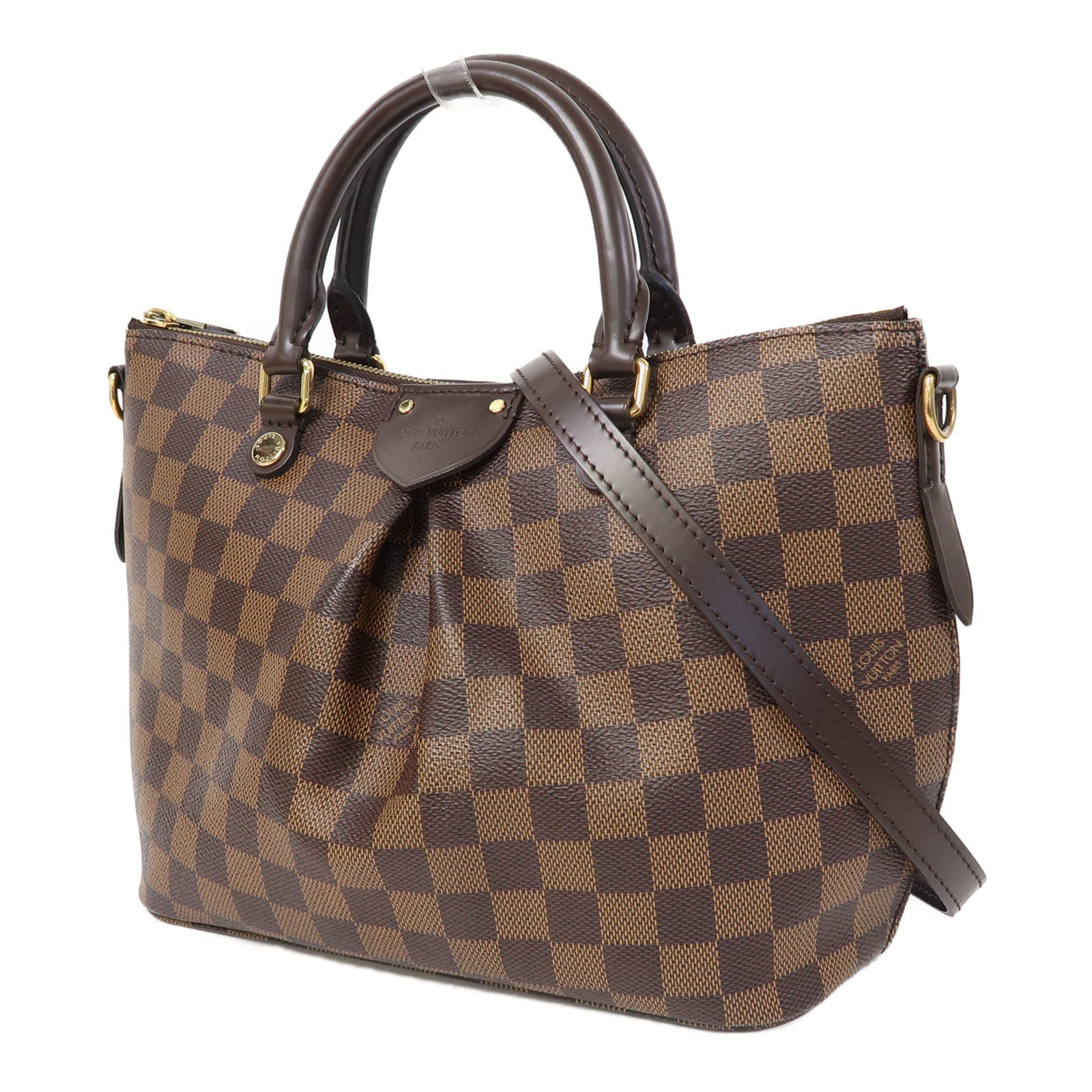 LOUIS VUITTON Damier Siena PM金扣手挽肩背兩用袋啡色