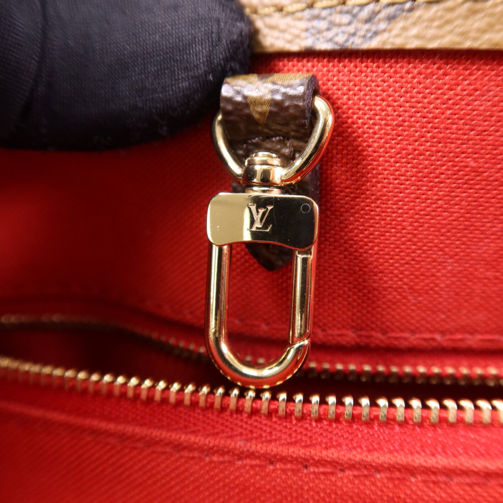 LOUIS VUITTON Monogram Giant On The Go PM金扣手挽肩背兩用袋