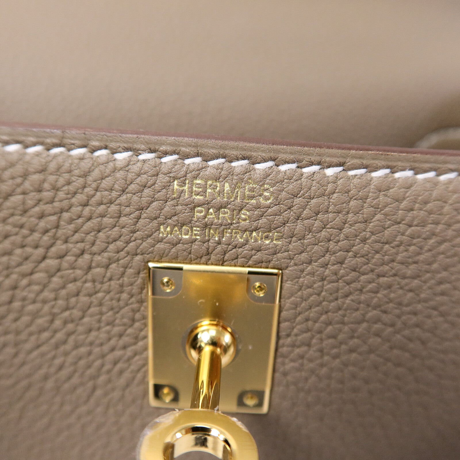 HERMES Togo皮革Kelly 25手挽肩背兩用袋Etoupe