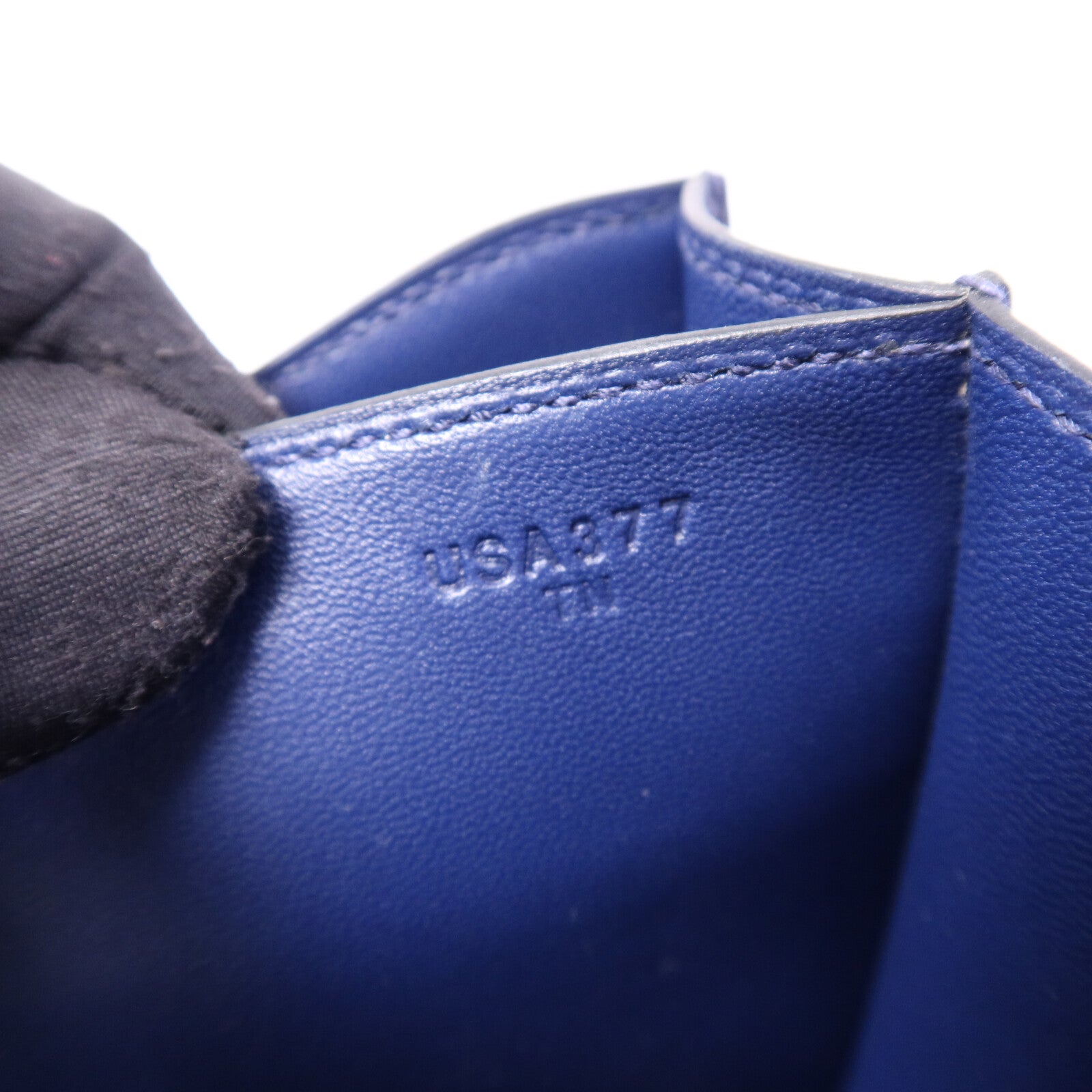 HERMES Epsom皮革Constance Mini銀扣肩背袋Bleu Saphir