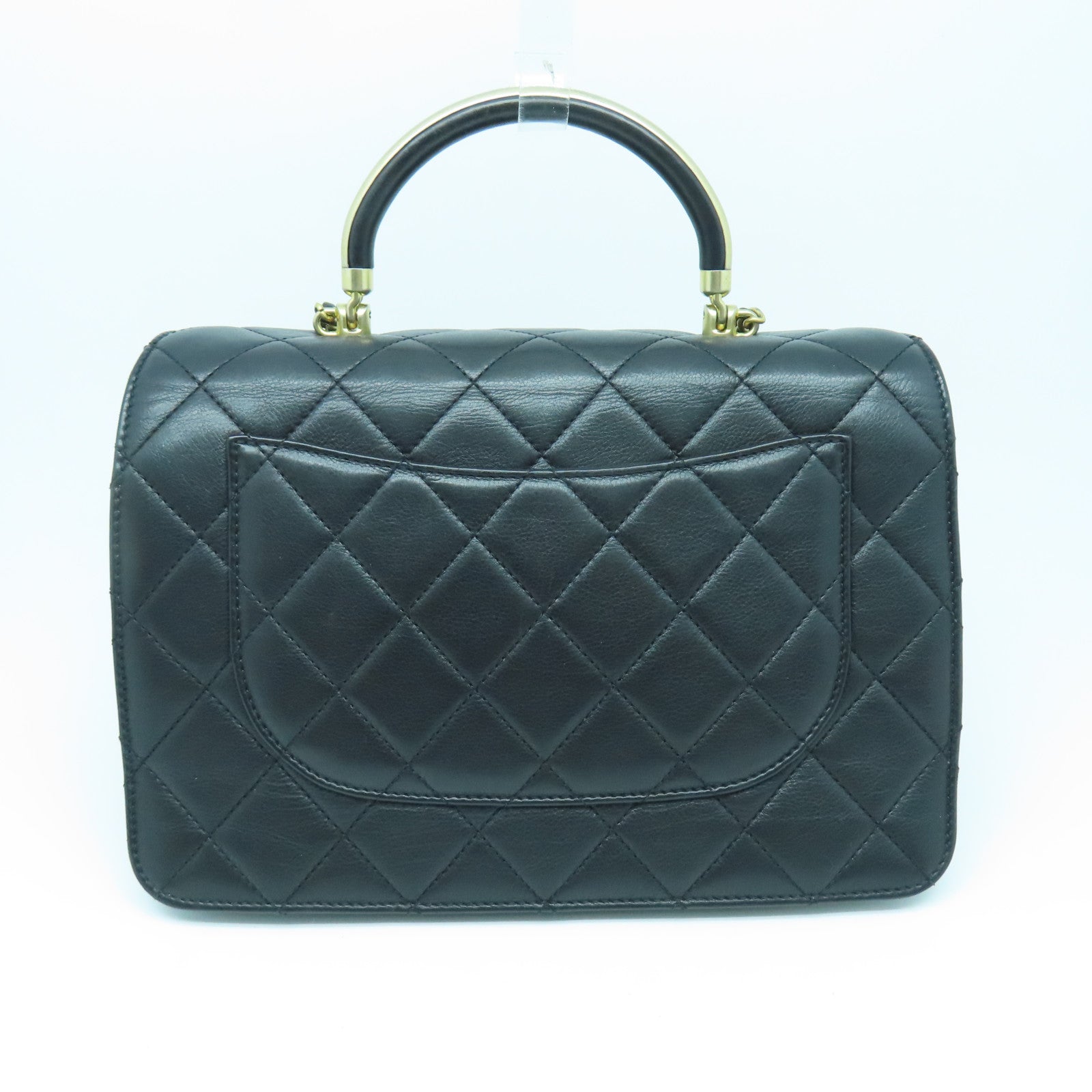 CHANEL rhombic cowhide leather Chain Shoulder Bag gold buckle chain shoulder bag black
