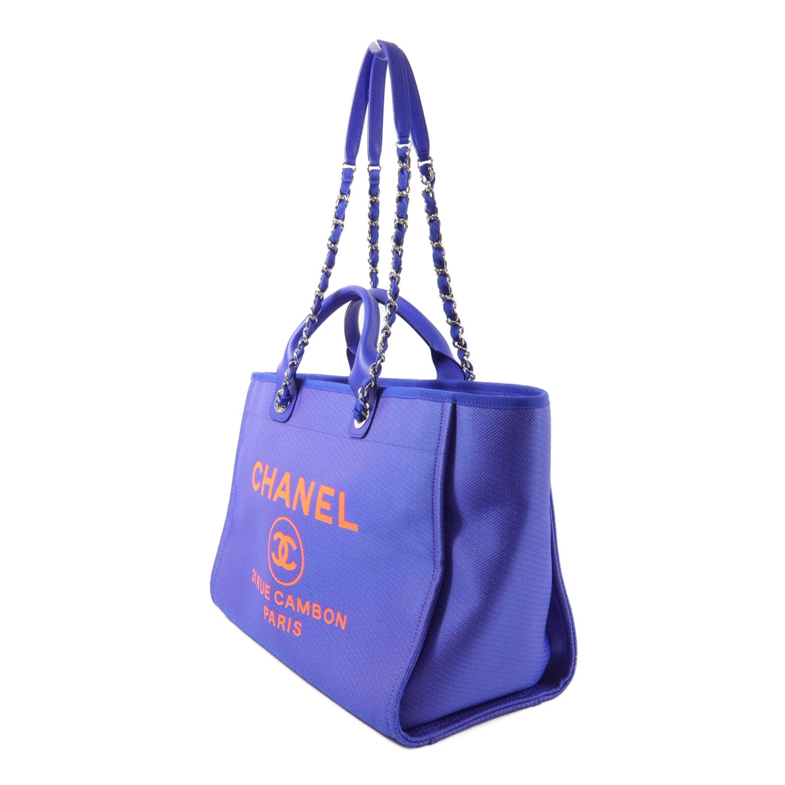 CHANEL 尼龍Deauville Large Tote鏈帶手挽肩背兩用袋