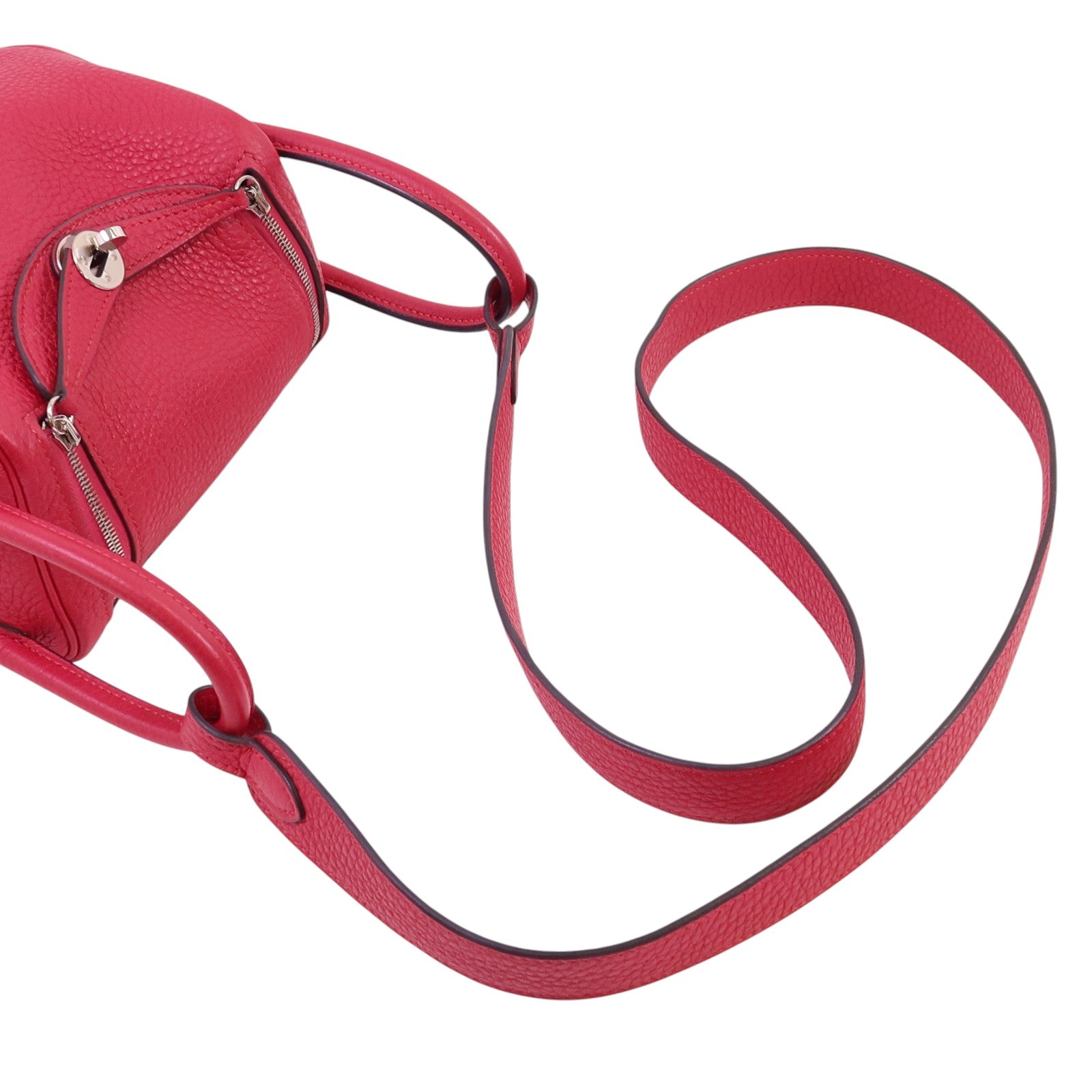 HERMES Togo皮革Mini Lindy銀扣肩背袋