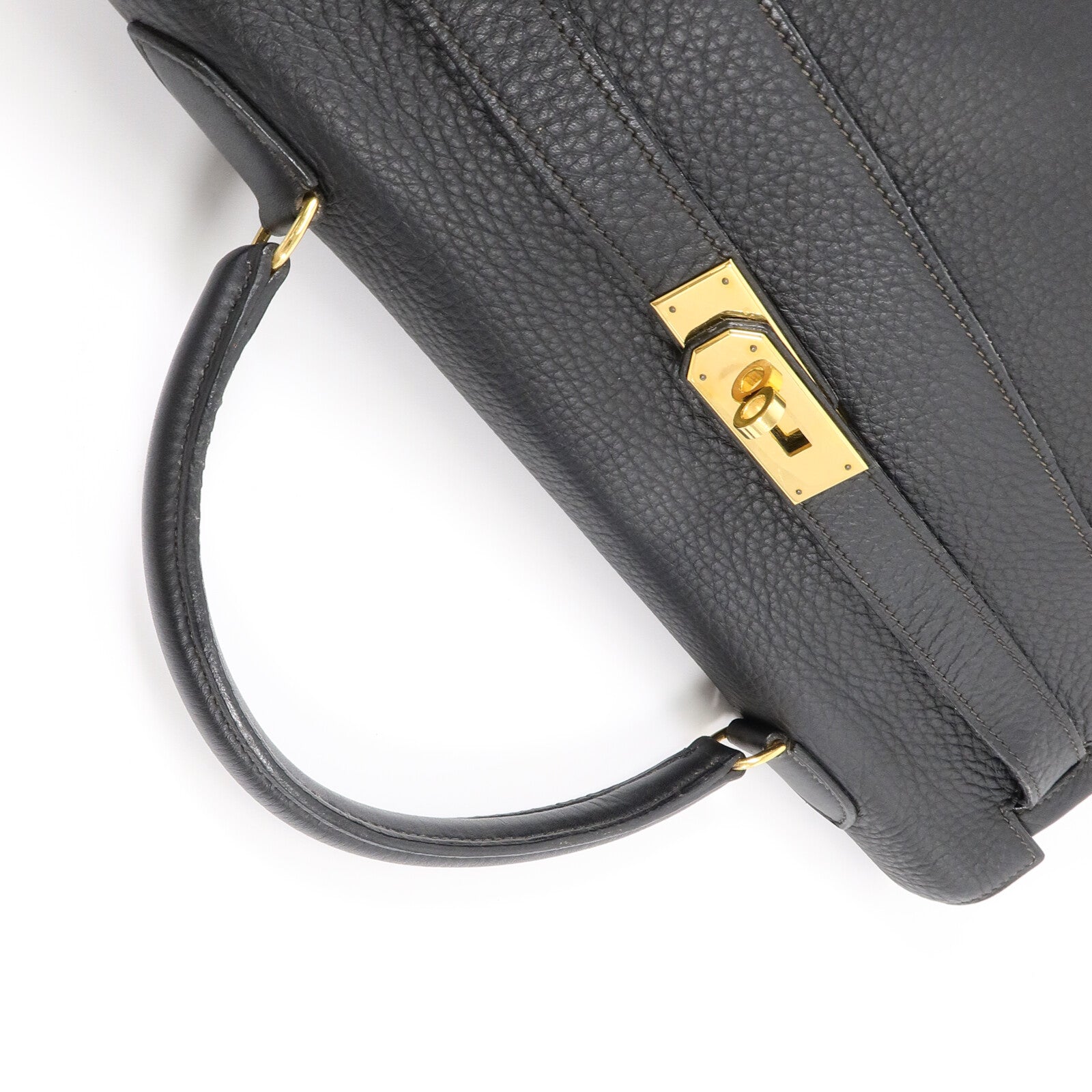HERMES Togo皮革Kelly40手挽肩背兩用袋Noir