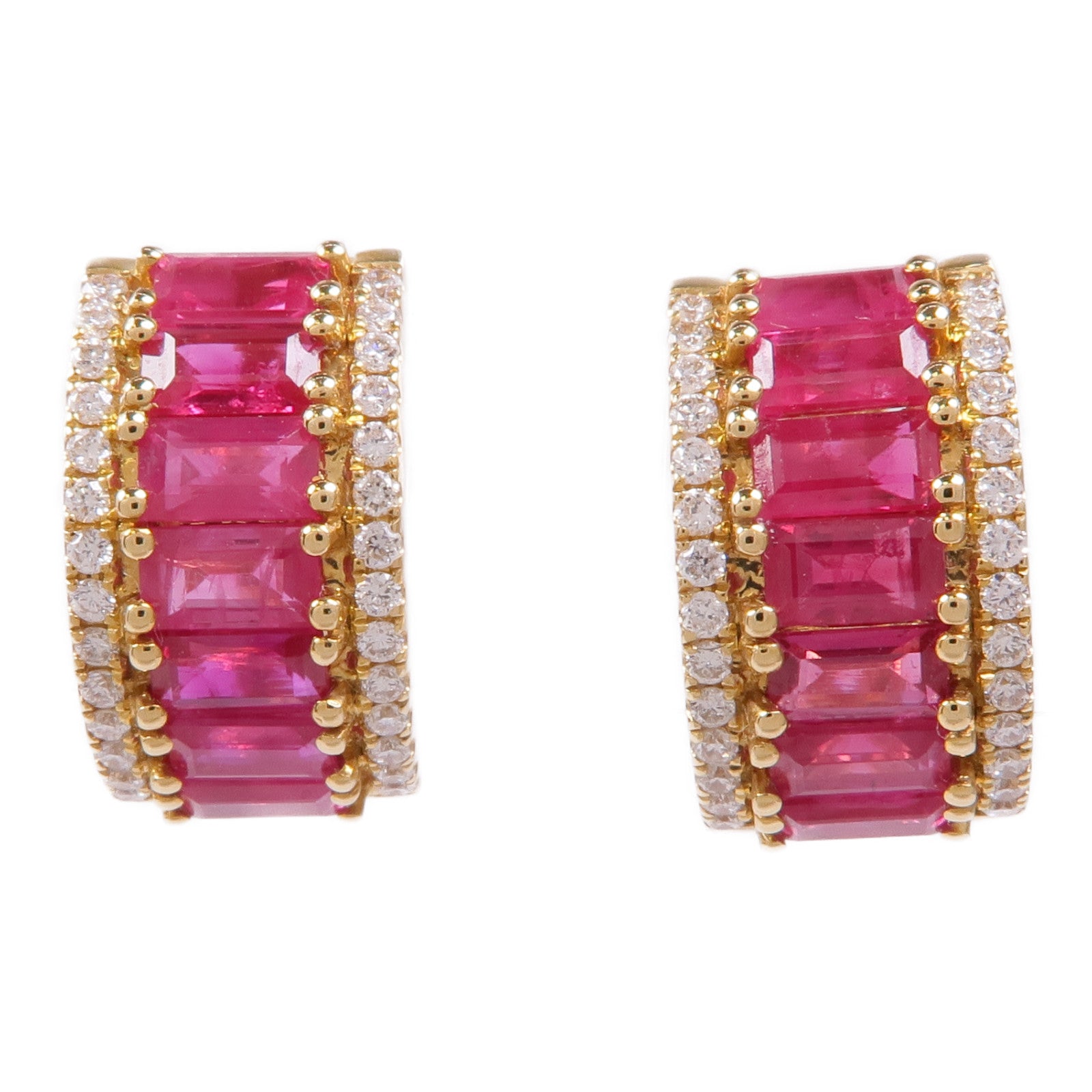 JEWELRY【激減優惠】 18K黃金Ruby/Diamond Earrings紅寶石/鑽石耳環